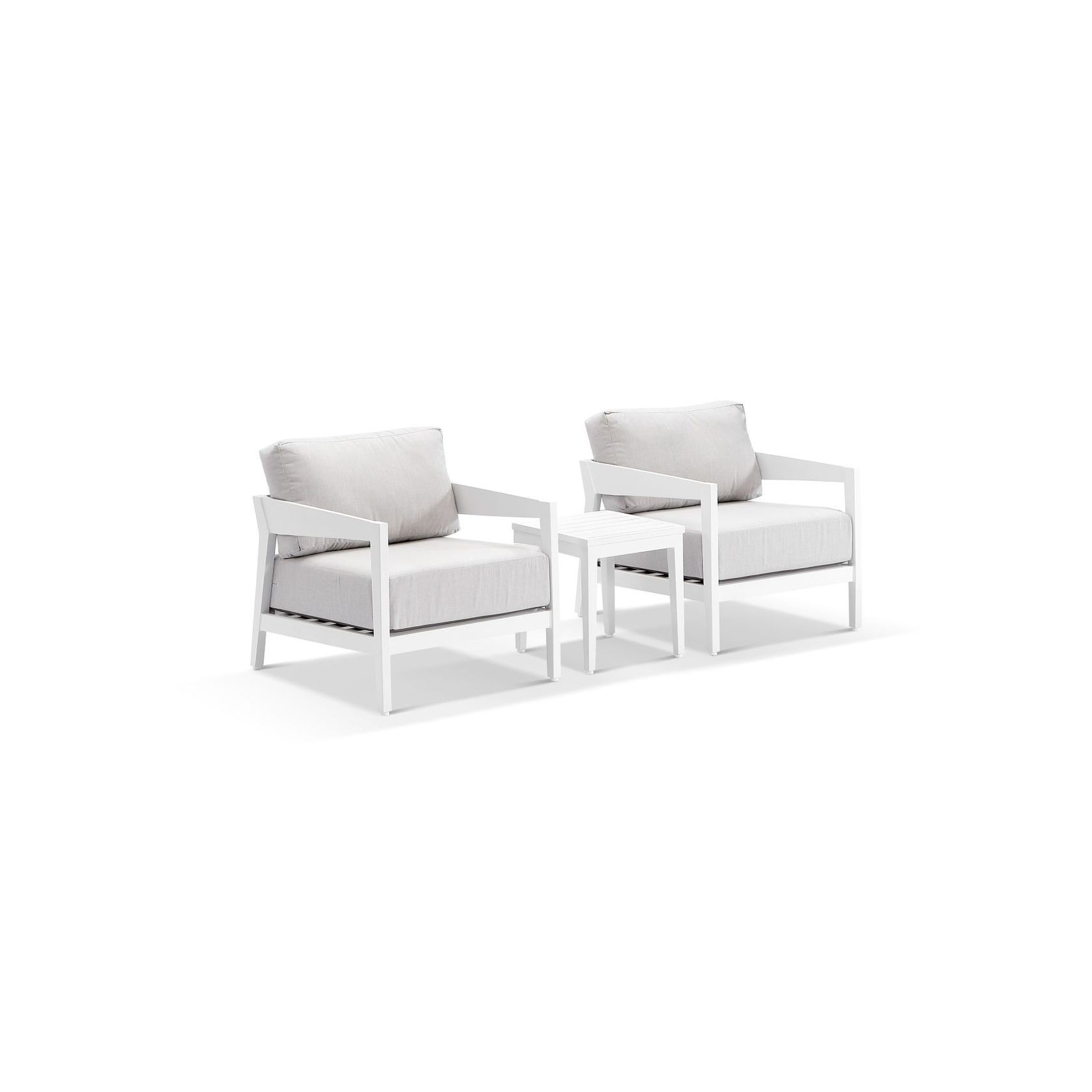 Omaha Lounge Chair Set - White gallery detail image