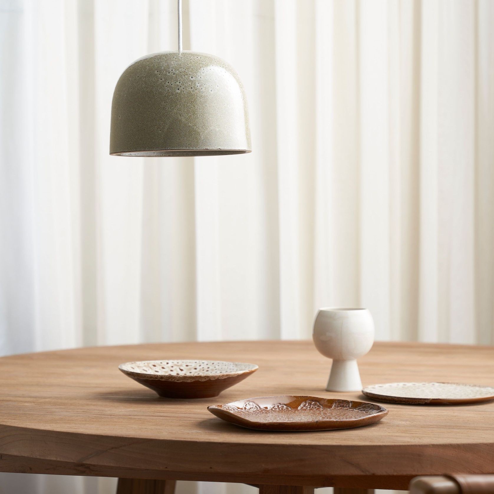 Ceramic Pendant Bell Light Large gallery detail image
