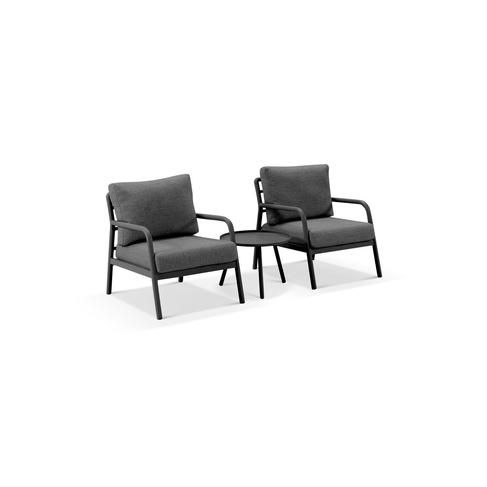 Riviera Lounge Chair Set - Charcoal gallery detail image