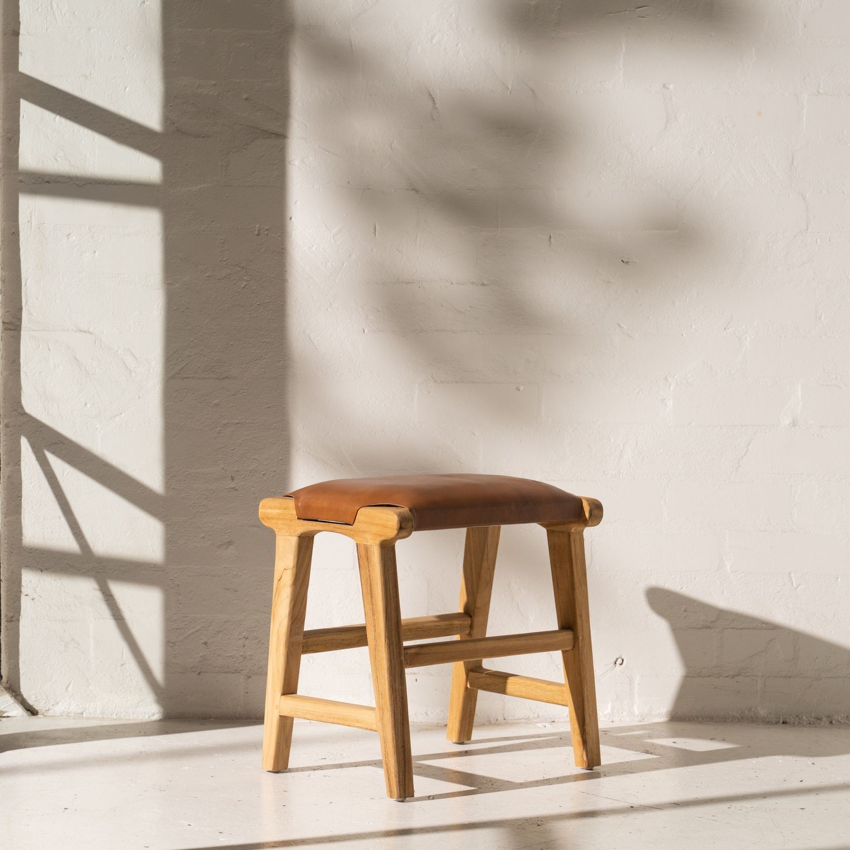 Sofija Leather Cushioned Footstool gallery detail image