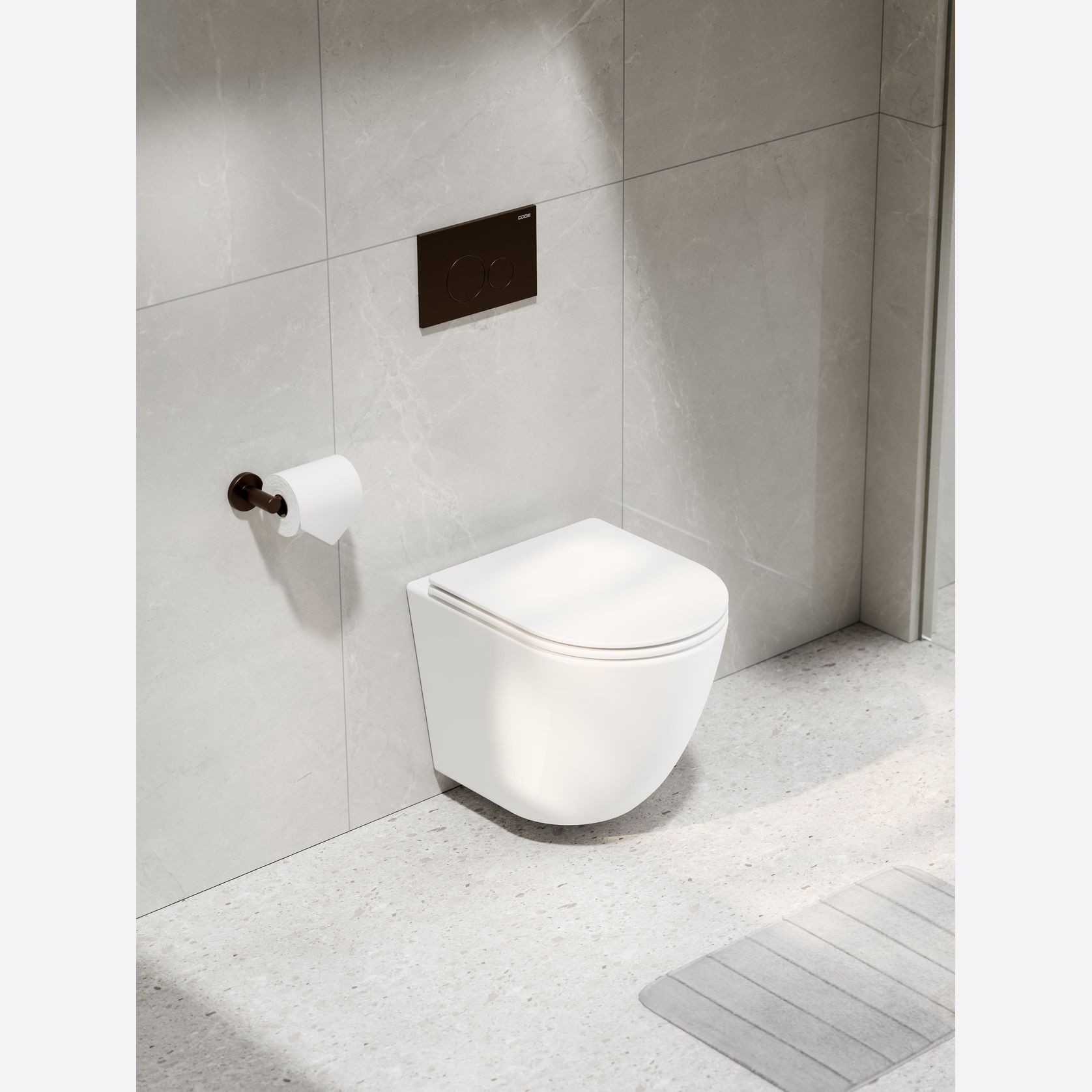 Flow Typhoon Wall Hung Toilet Suite |Brushed Bronze Btn gallery detail image
