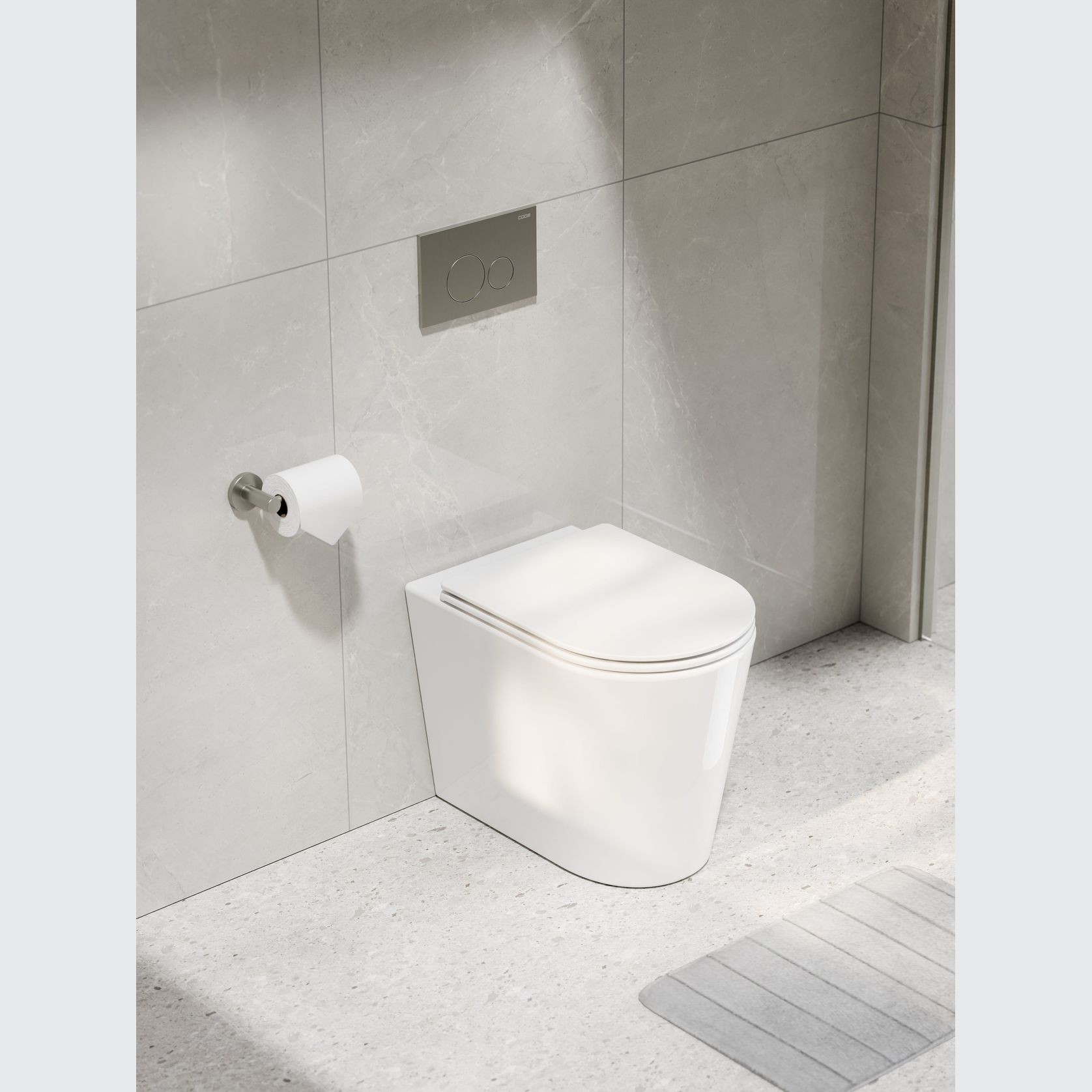 Pure Typhoon Inwall Toilet Suite | Brushed Nickel Btn gallery detail image