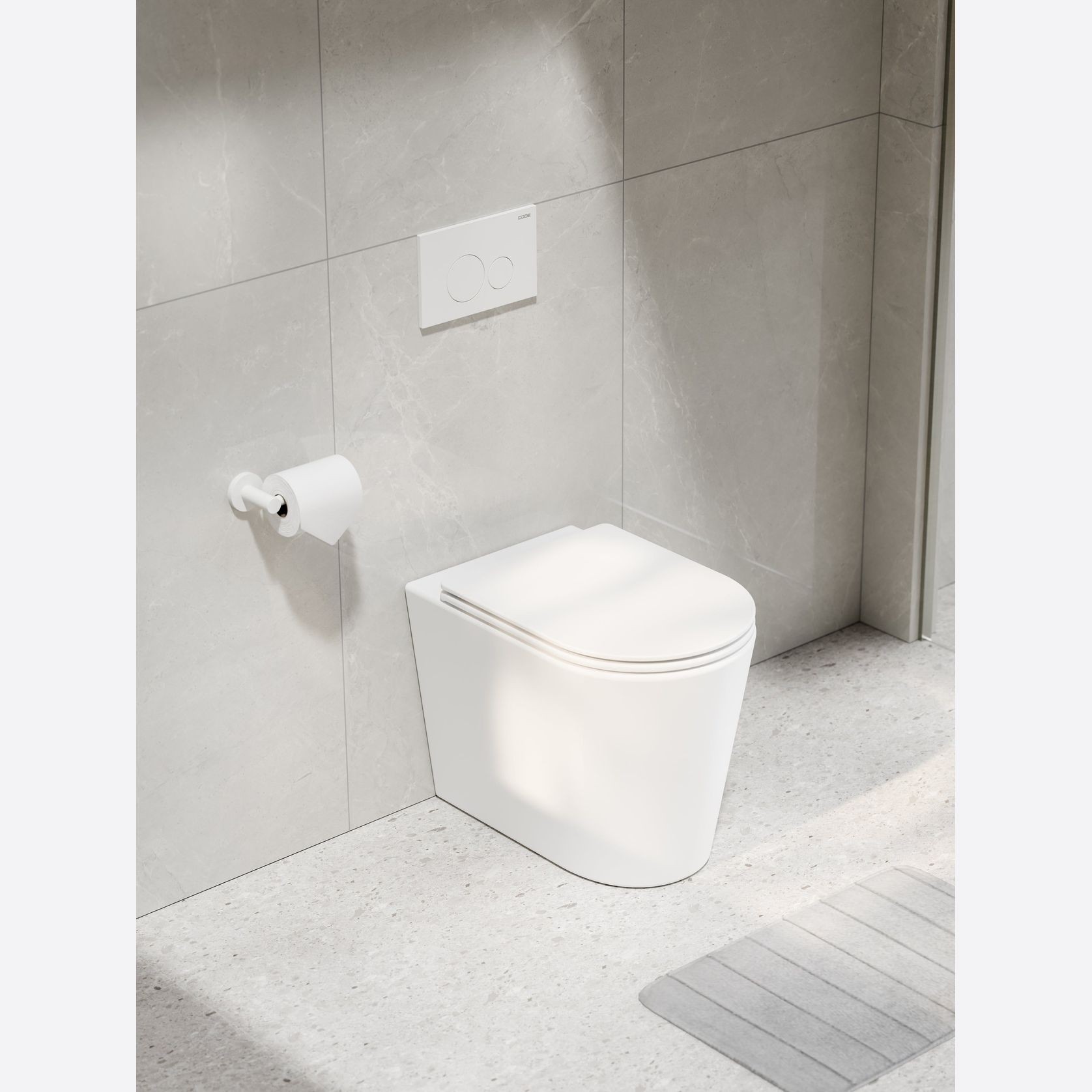 Pure Typhoon Inwall Toilet Suite | Matte White Button gallery detail image