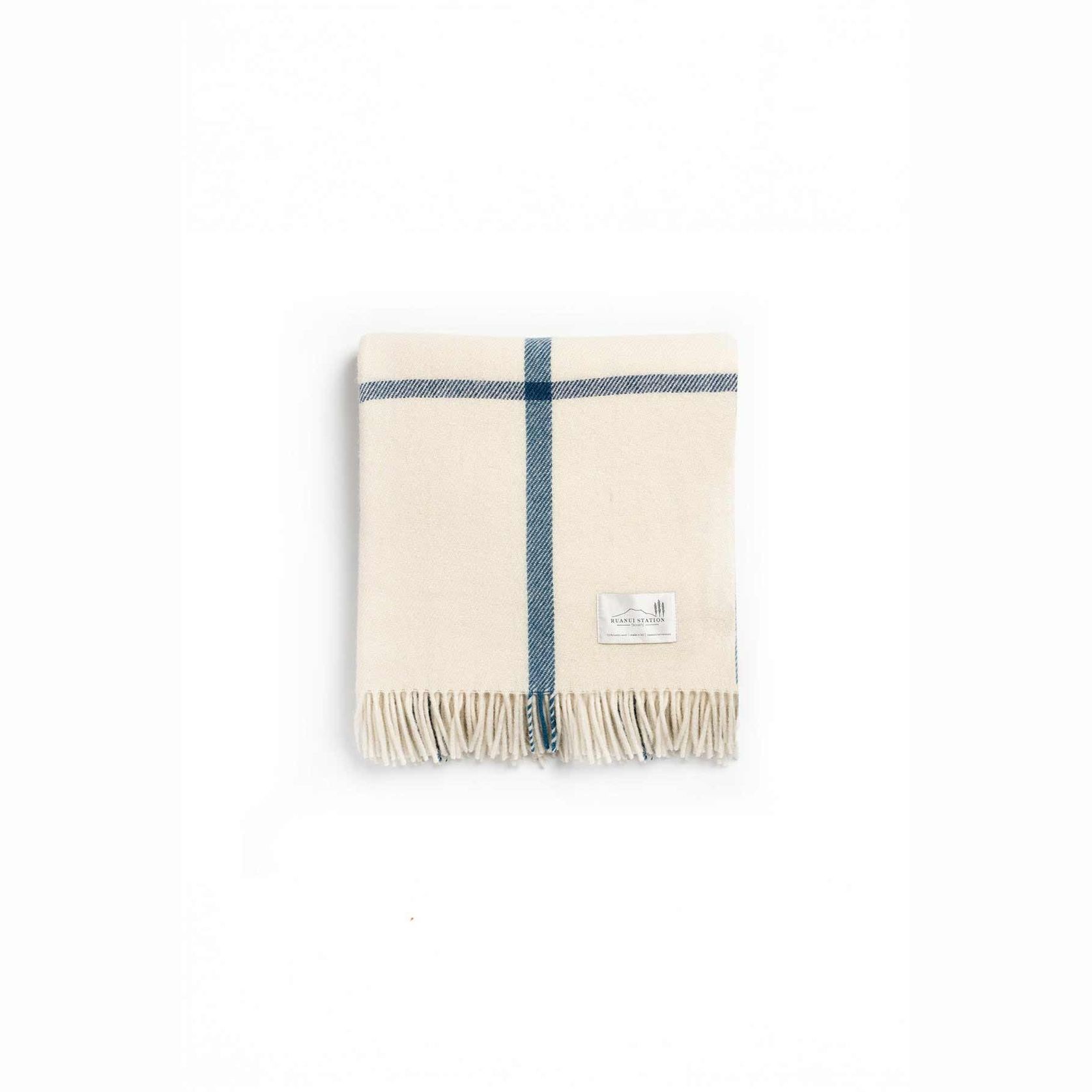Ruanui Station Lambswool Throw - Wakarua White gallery detail image