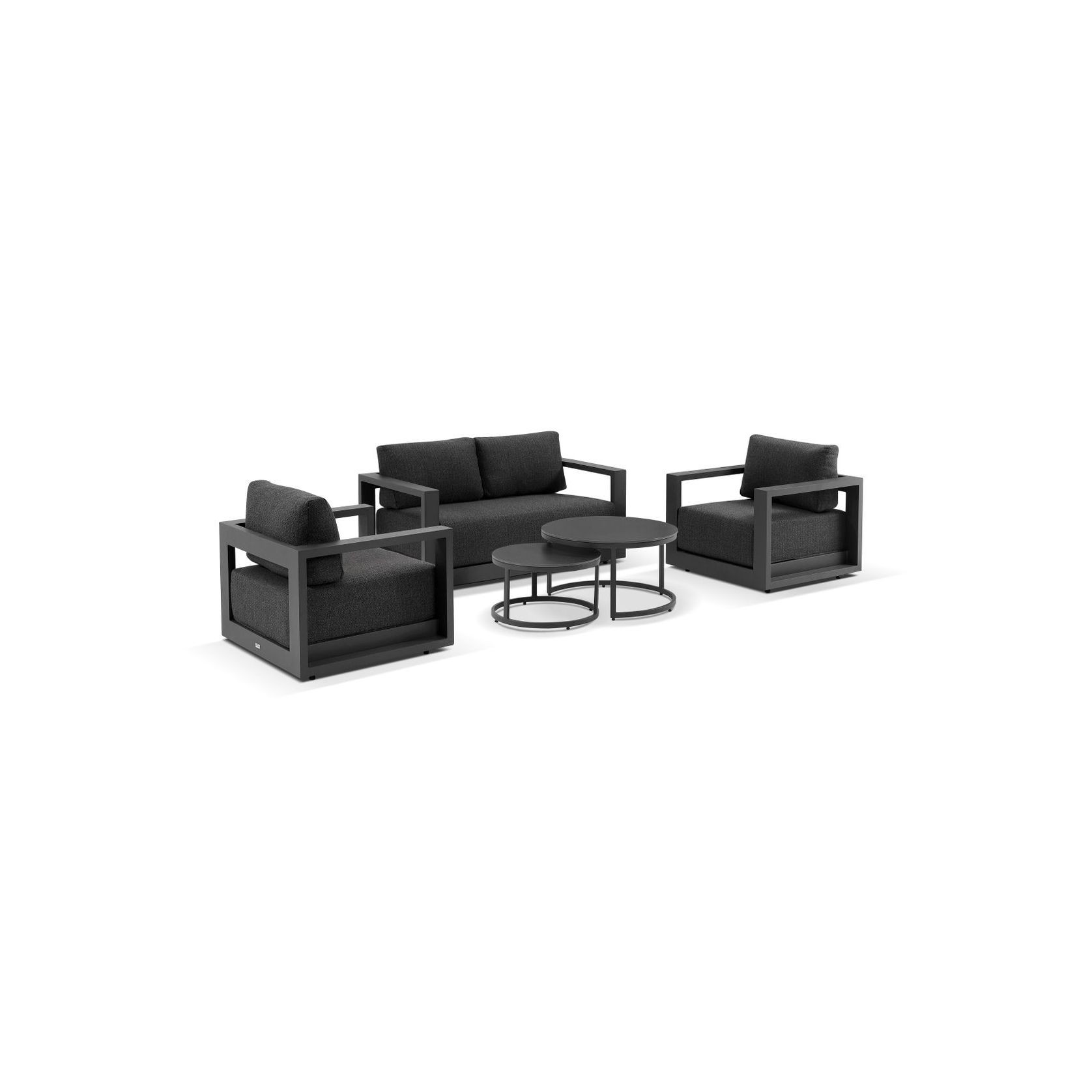Wanaka 2-Seater Lounge Set - Charcoal gallery detail image