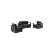 Wanaka 2-Seater Lounge Set - Charcoal gallery detail image
