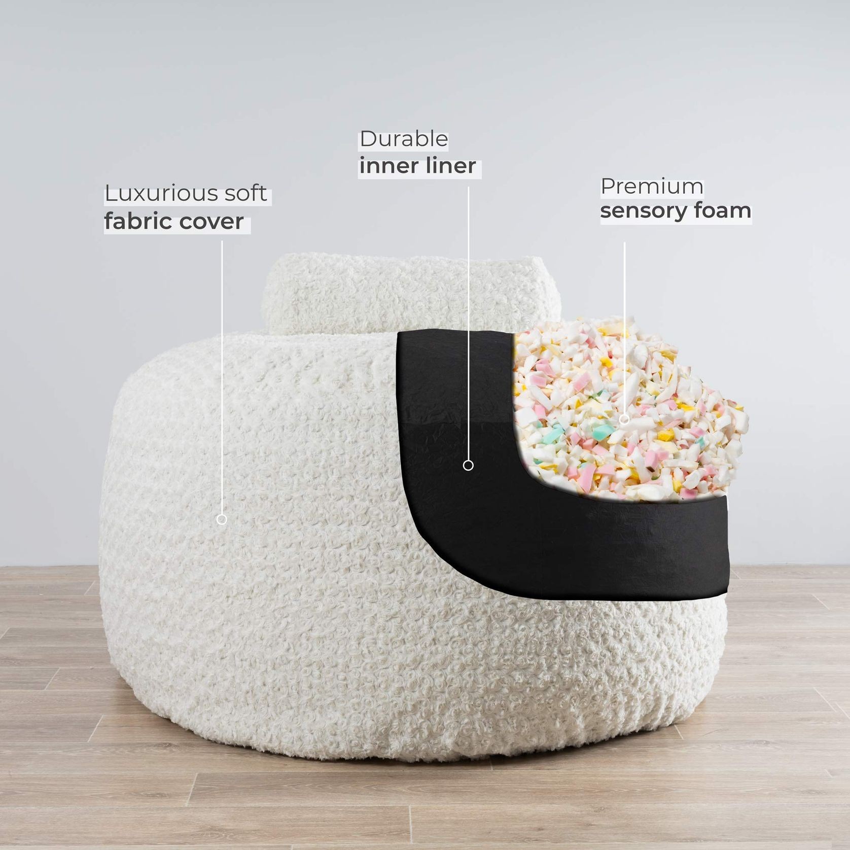DreamPod™ - White - Sensory Foam Filling Included gallery detail image