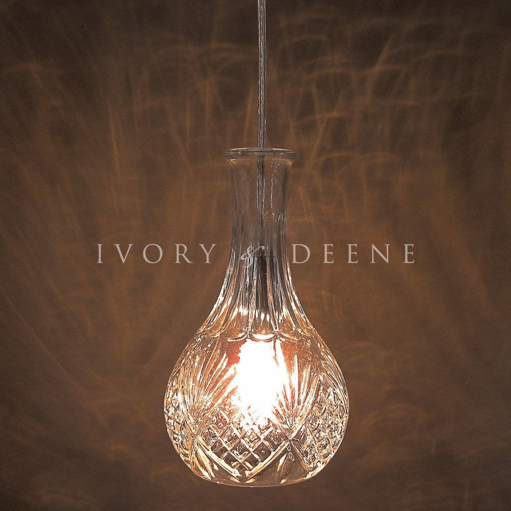 Wine Decanter Glass Pendant Light - Brandy gallery detail image