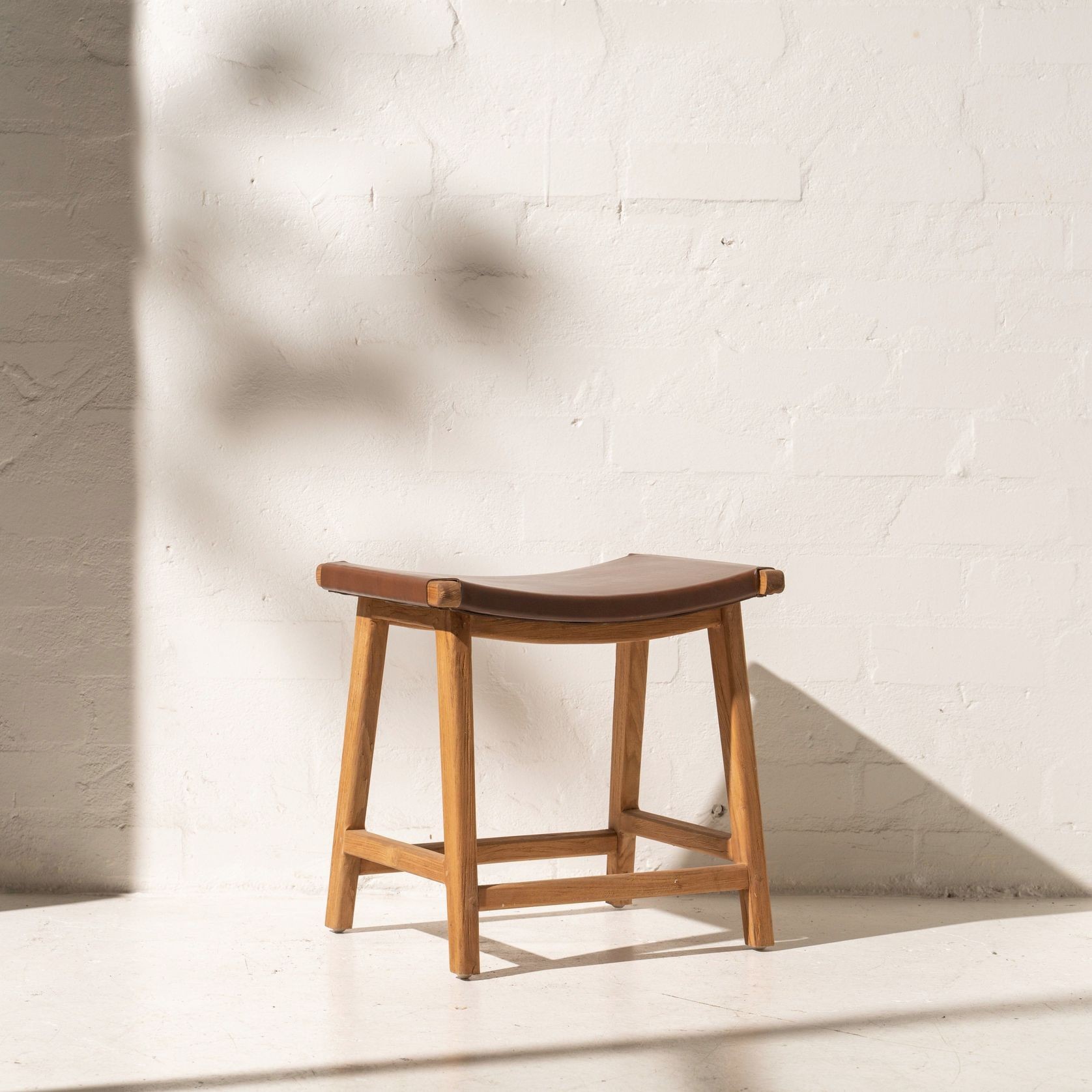 Yana Leather Footstool gallery detail image