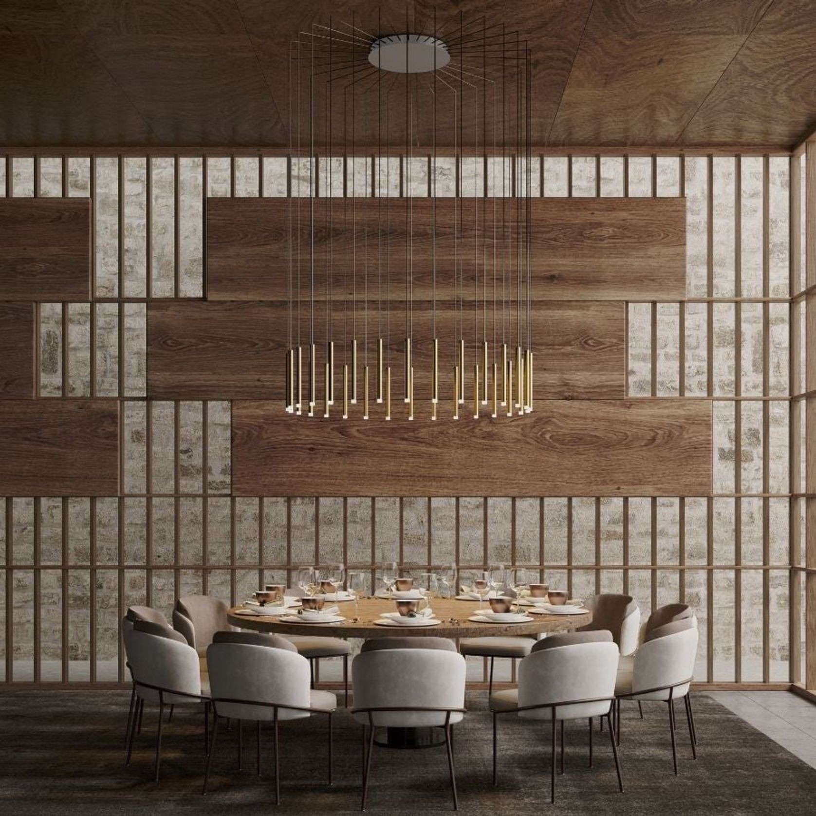 Candella 30 Light Chandelier in Matte Satin Brass gallery detail image