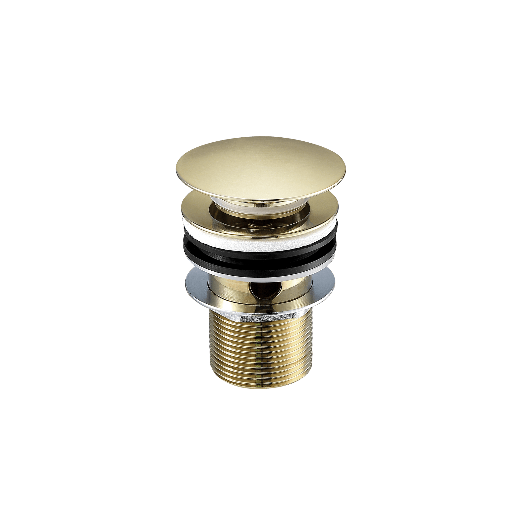 Clikclak Overflow Pop-Up Dome Waste Brushed Gold gallery detail image