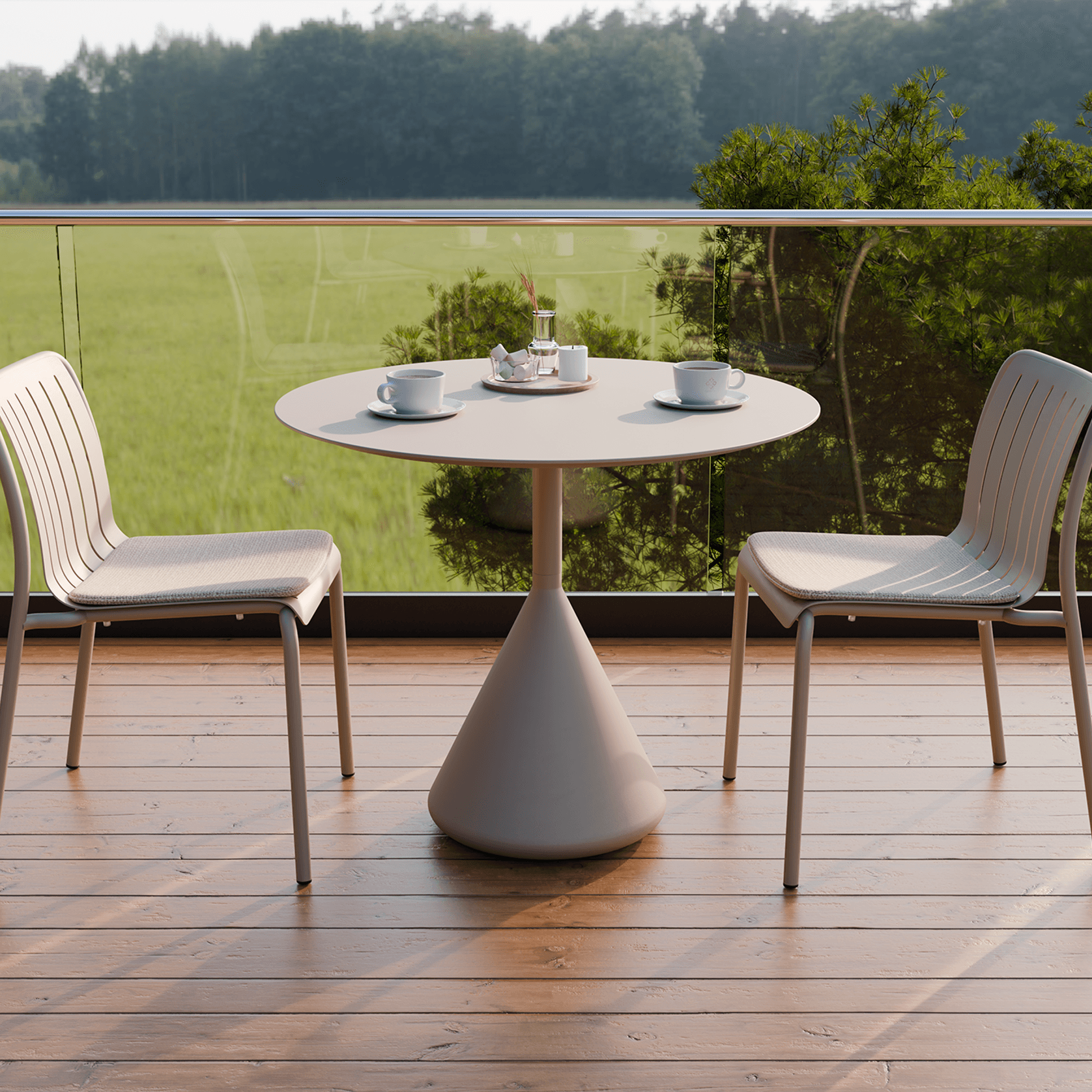Kora Cafe Table 90cm Dia Aluminium - Outdoor gallery detail image