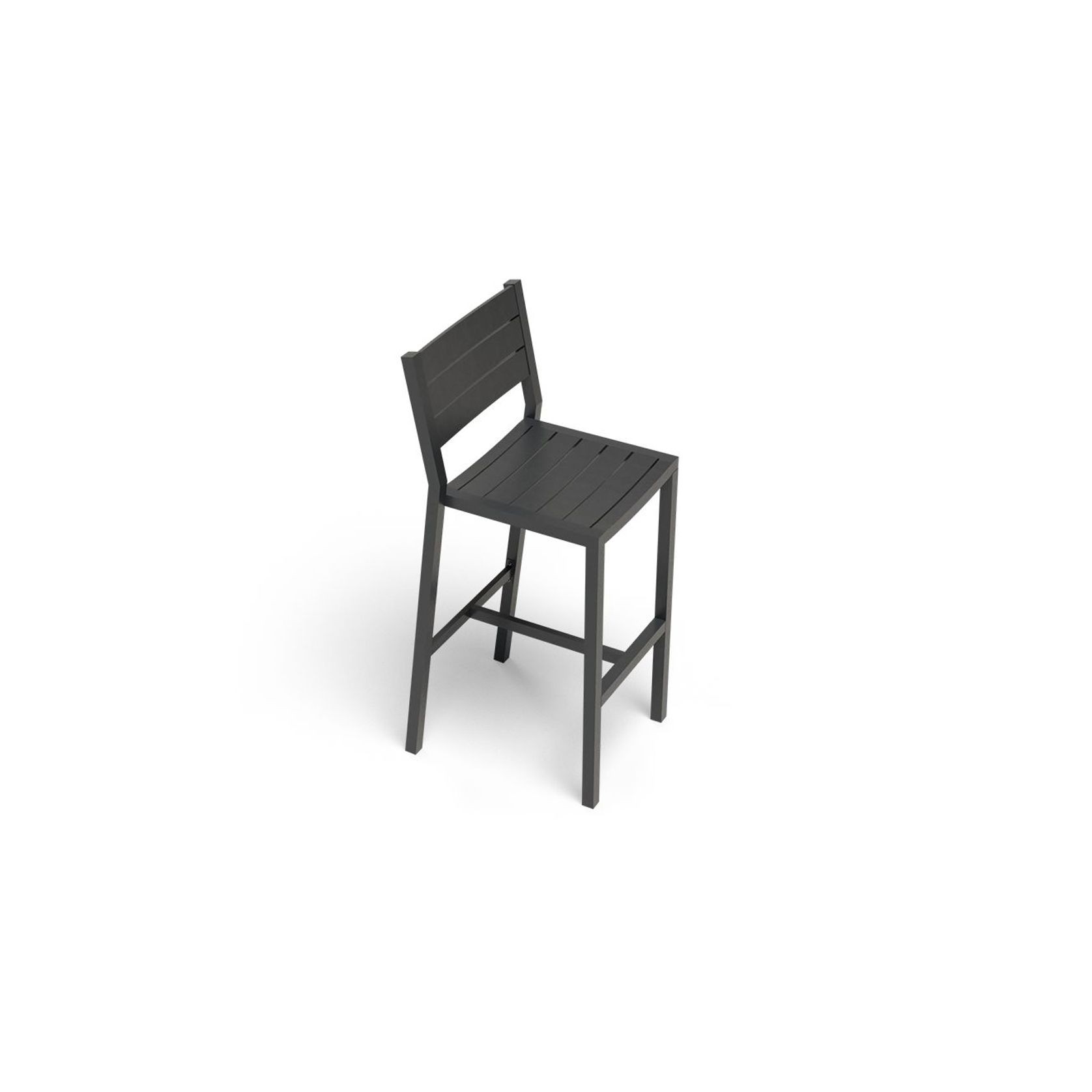 Halki Stool With Backrest - Charcoal gallery detail image
