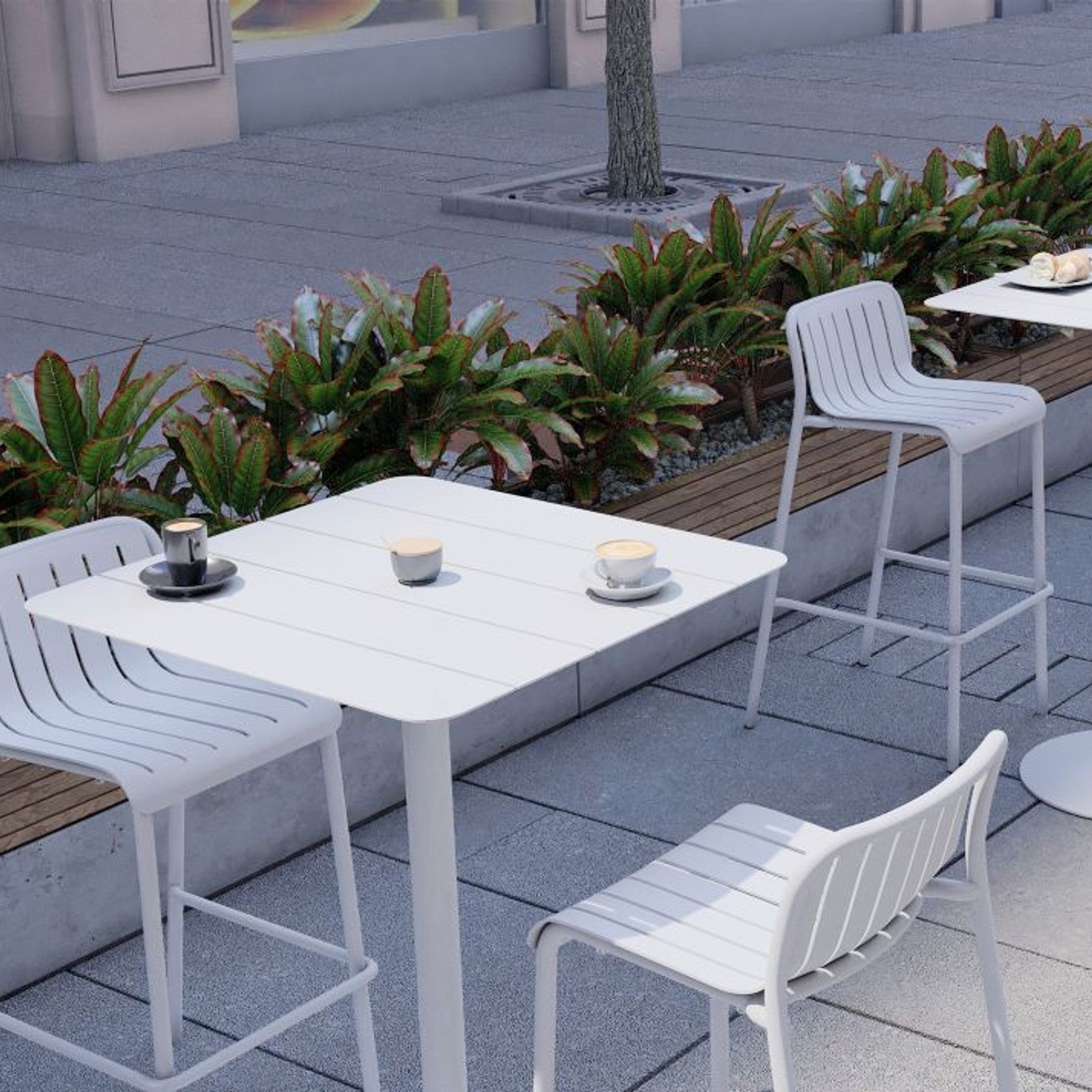Roku Outdoor Bar Stool in Matt White gallery detail image