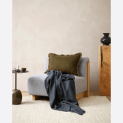 Baya Dover Cushion - Leaf | Lumbar with Fringe gallery detail image