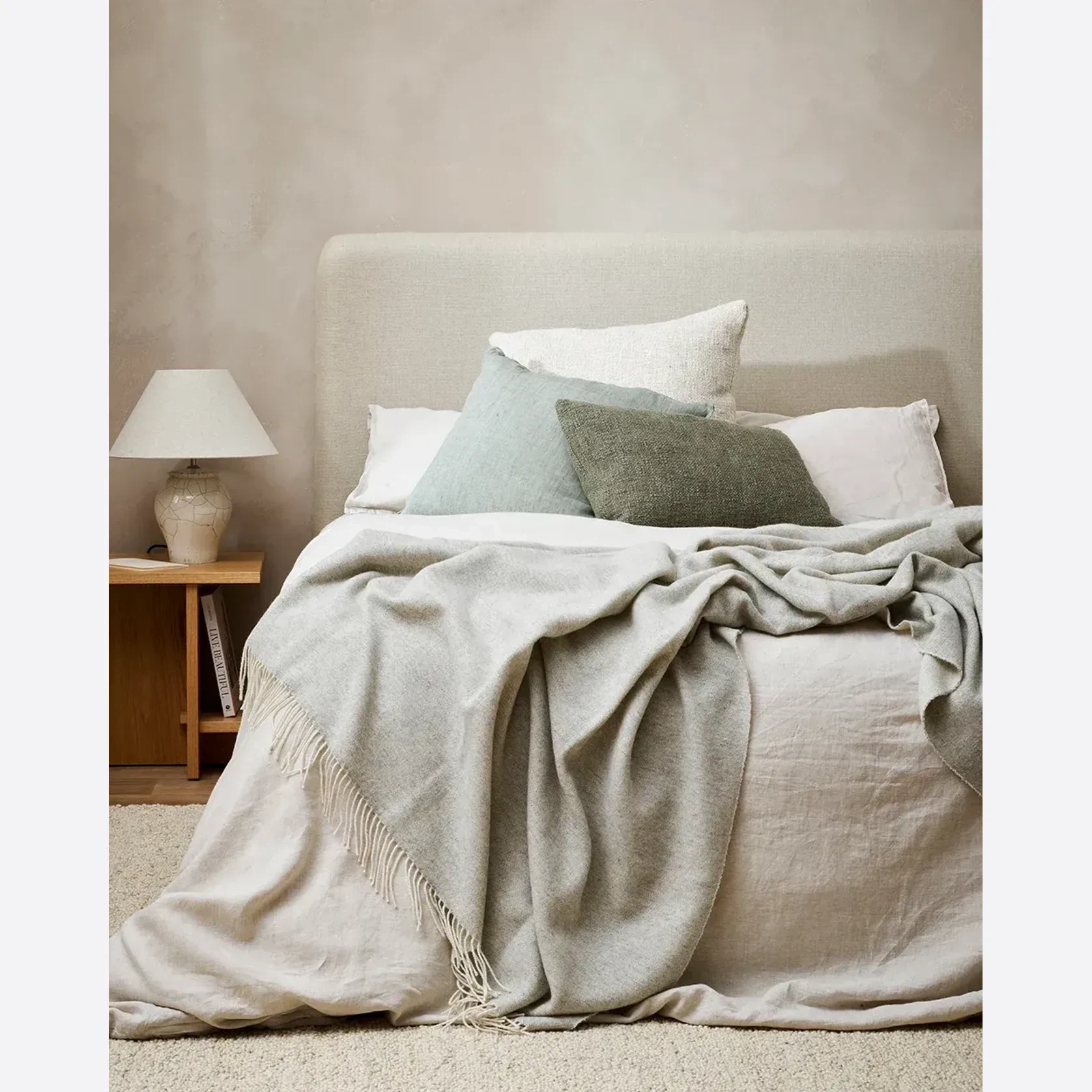 Baya Cyprian Cushion - Sage | Lumbar 40 x 60cm gallery detail image
