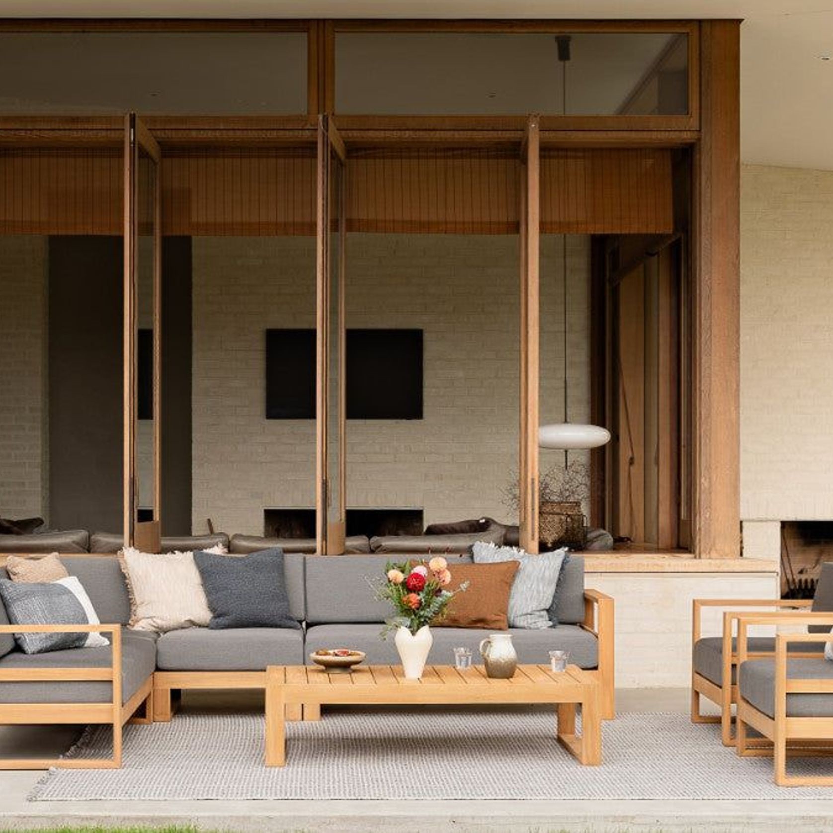 Tasman Teak Double Left Arm Section gallery detail image