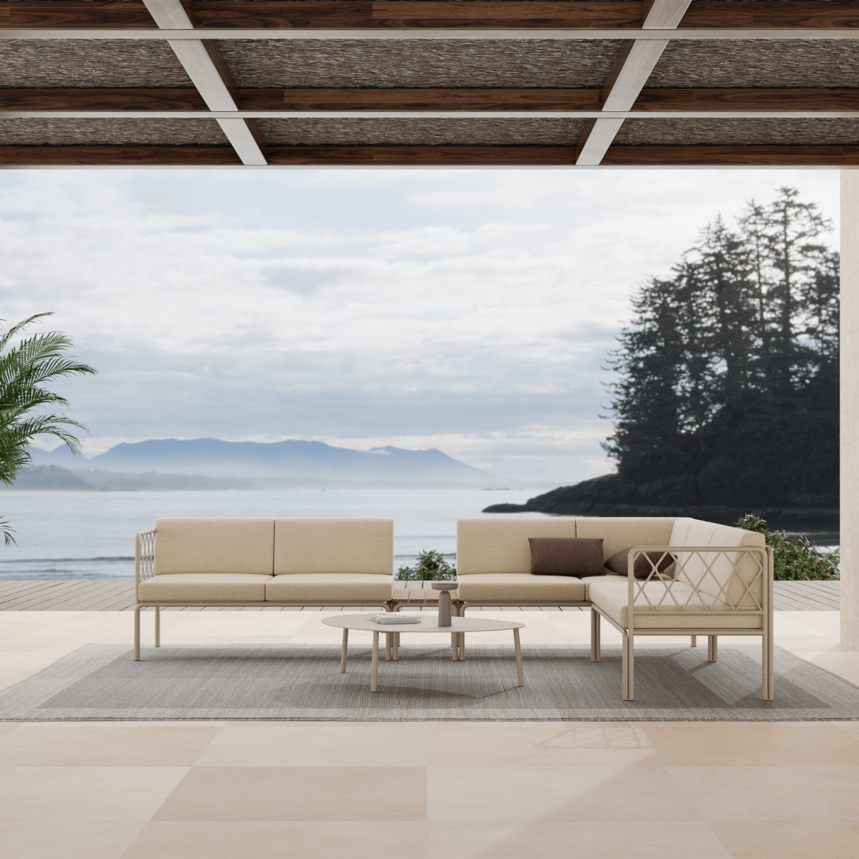 Cetara Outdoor Table - Latte gallery detail image