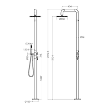Zen SS316L Outdoor Freestanding Shower | Brushed Gold gallery detail image