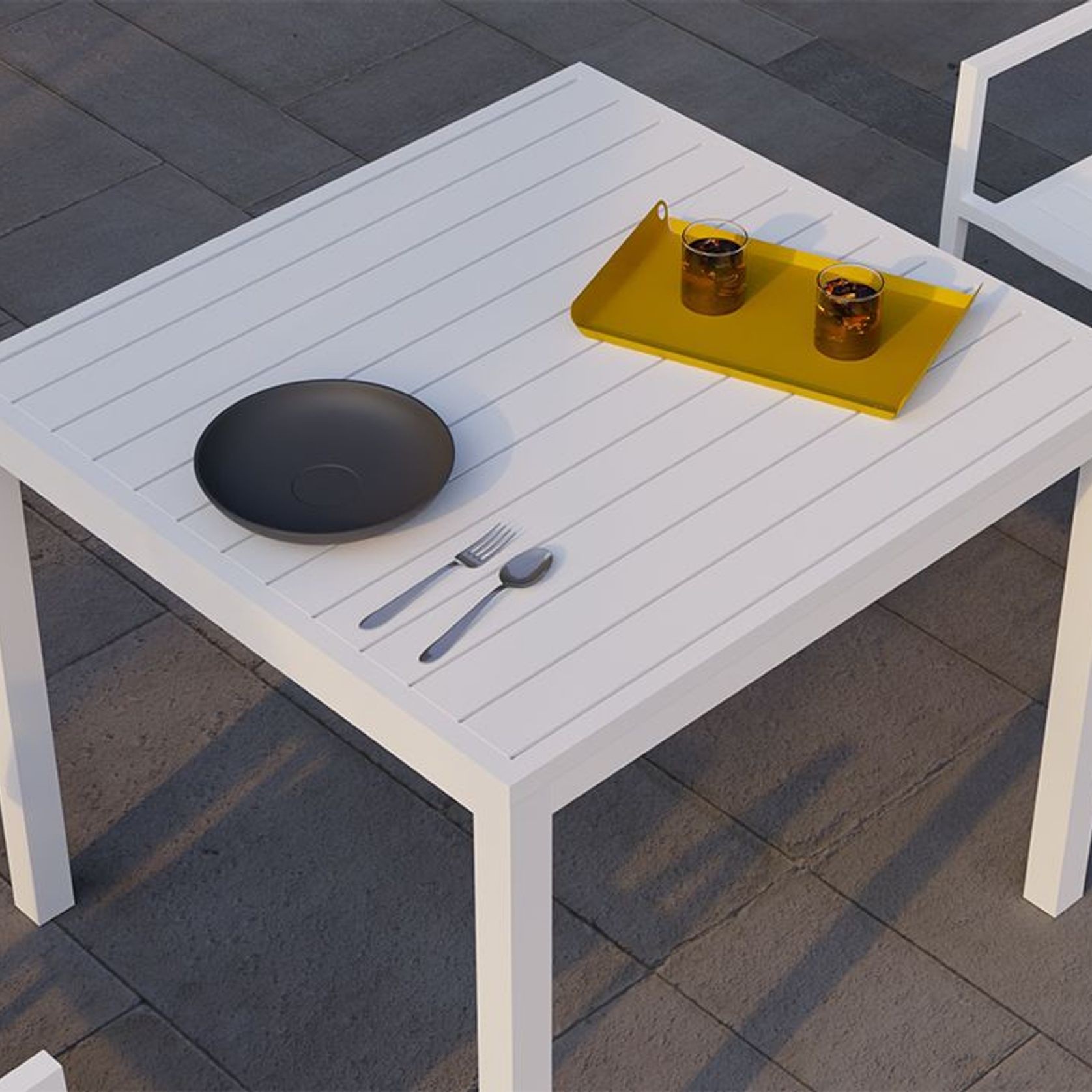 Halki Table - Outdoor - 90cm x 90cm - White gallery detail image