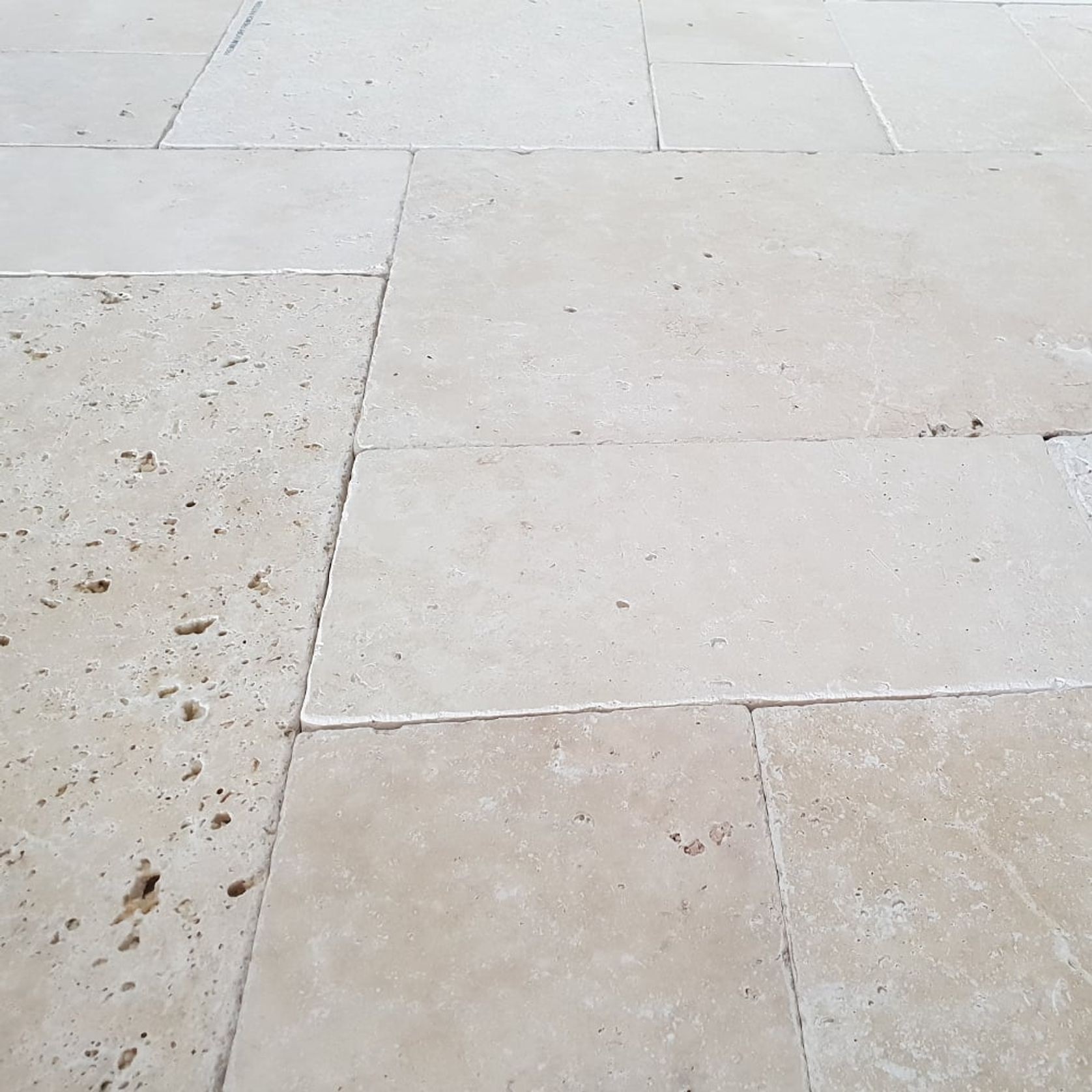 12mm Ivory Travertine French Pattern Tiles  - Tumbled gallery detail image