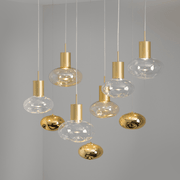 Rosetta Glass Pendant Light - 20cm in Brushed Gold gallery detail image