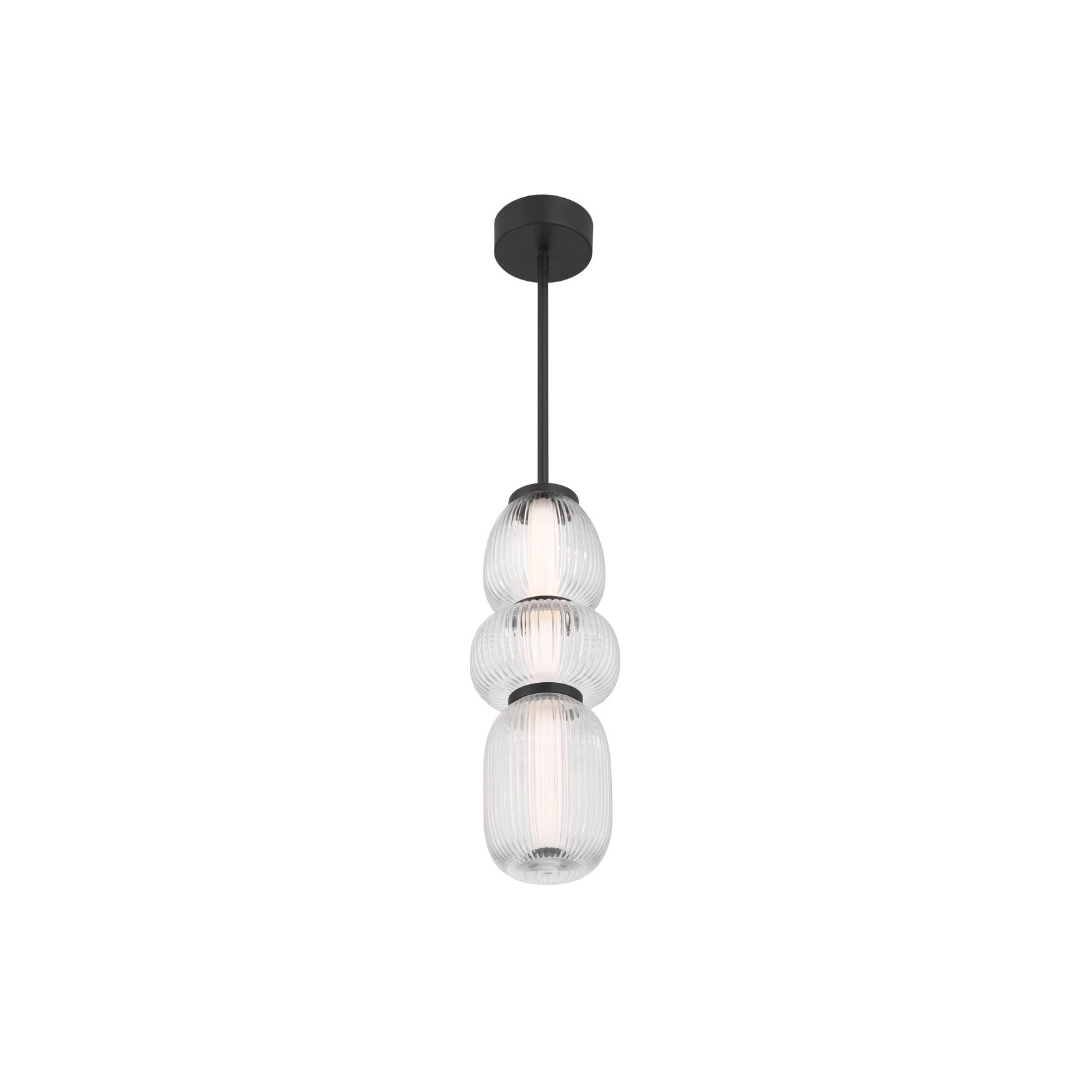 Layla 1 Light Mini Glass Pendant - Small in Matte Black gallery detail image