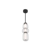 Layla 1 Light Mini Glass Pendant - Small in Matte Black gallery detail image