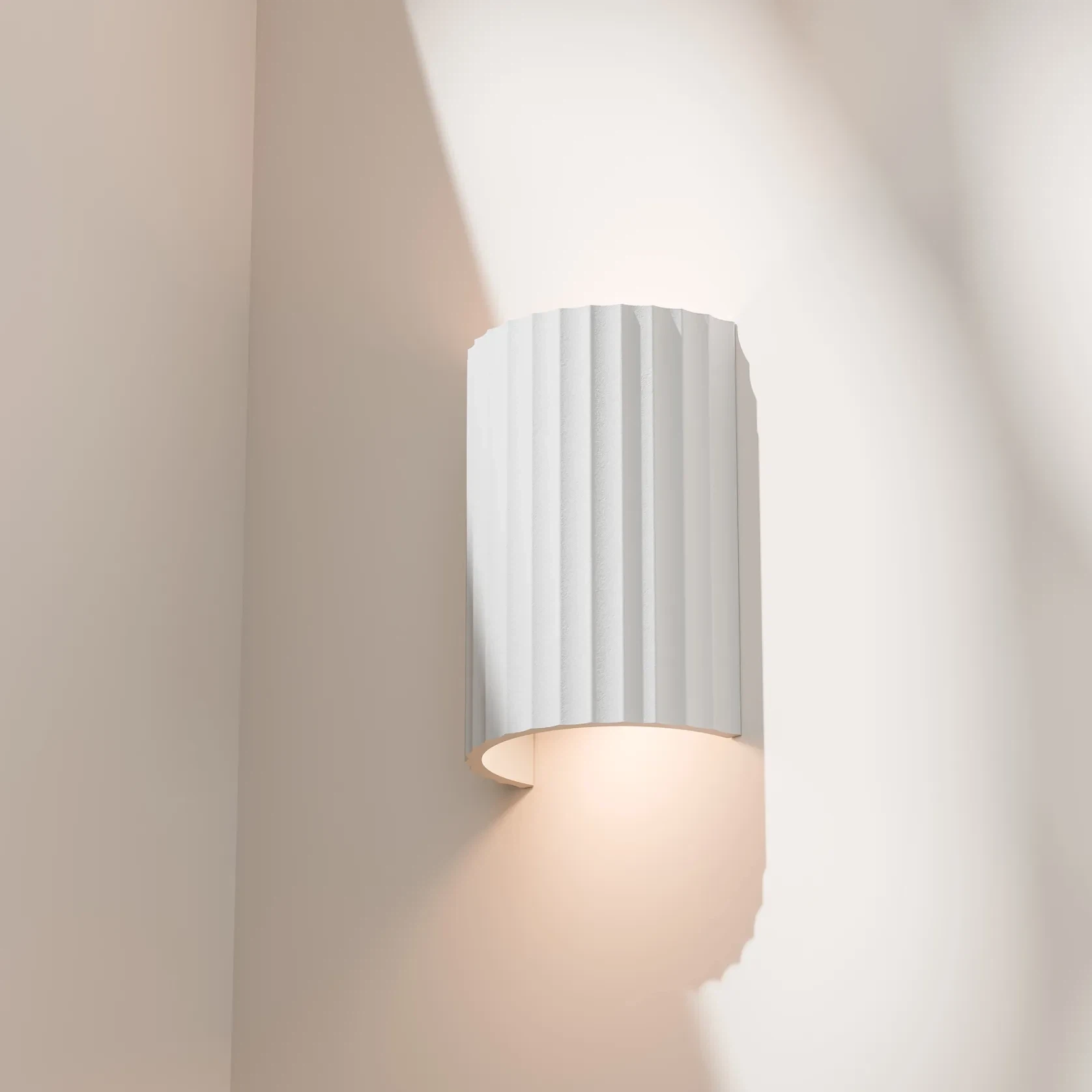 Munia Fluted Gypsum Customisable Light gallery detail image