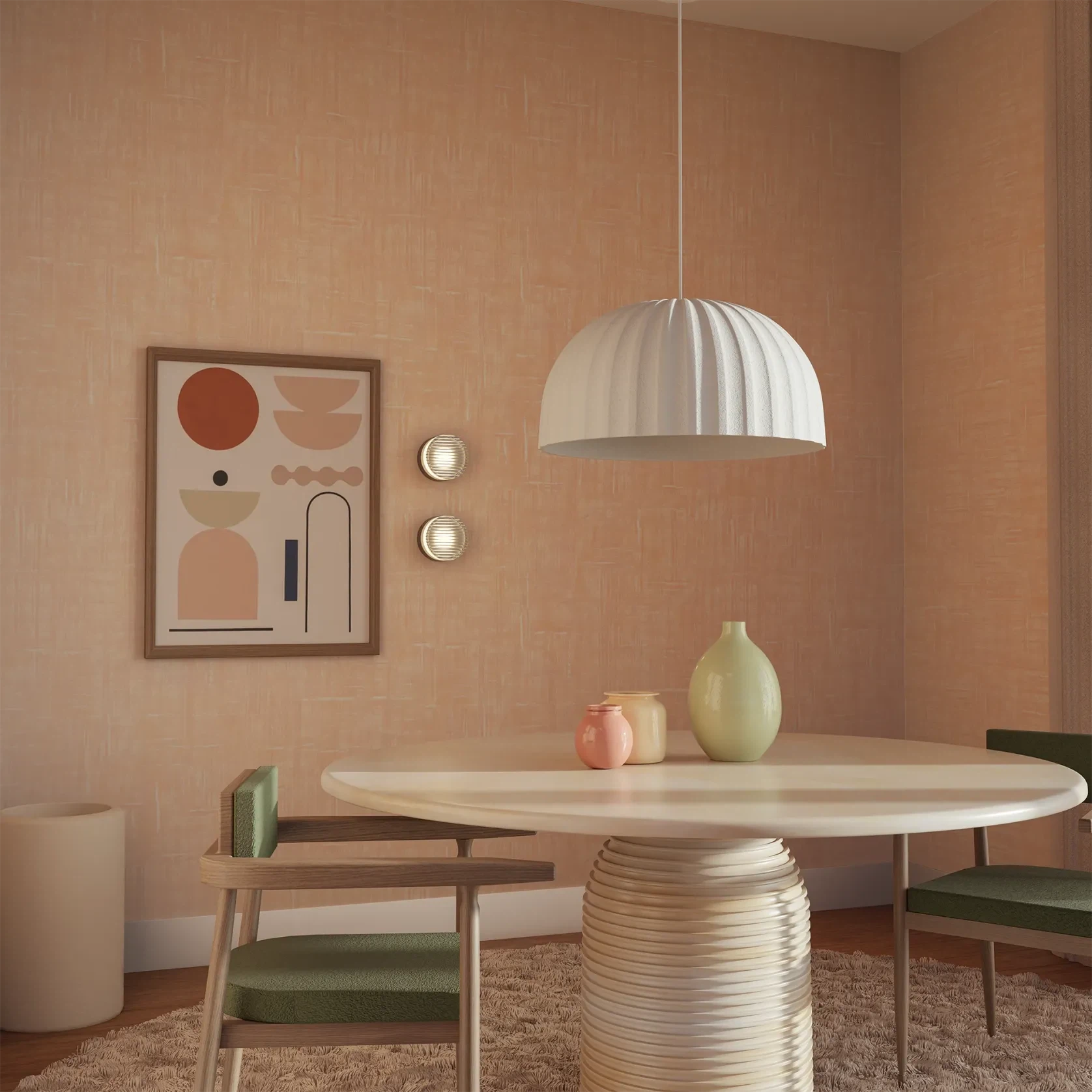 Rachis Textured Dome Shaped Pendant Light gallery detail image