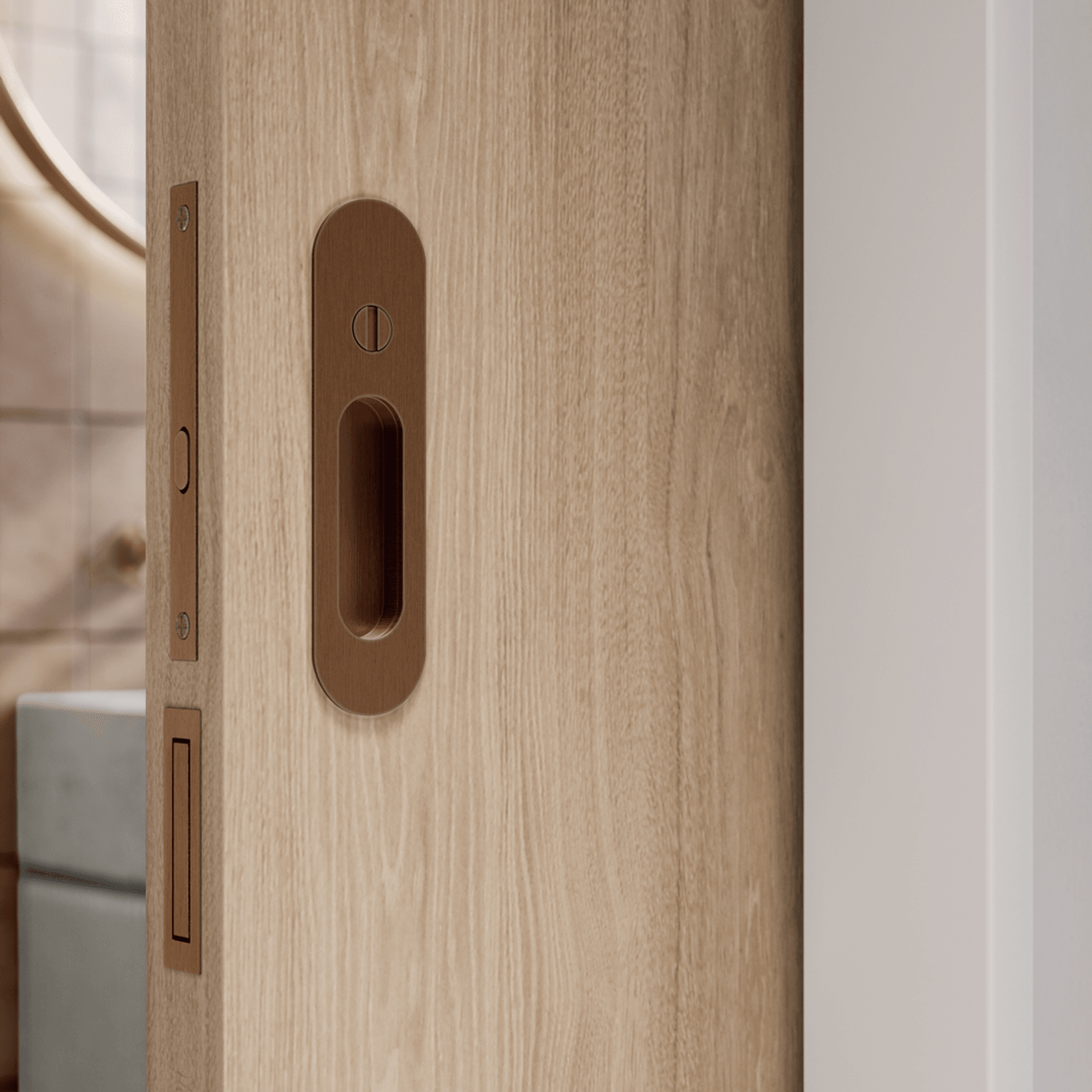 Cavity Slider Edge Pull | Brushed Copper gallery detail image