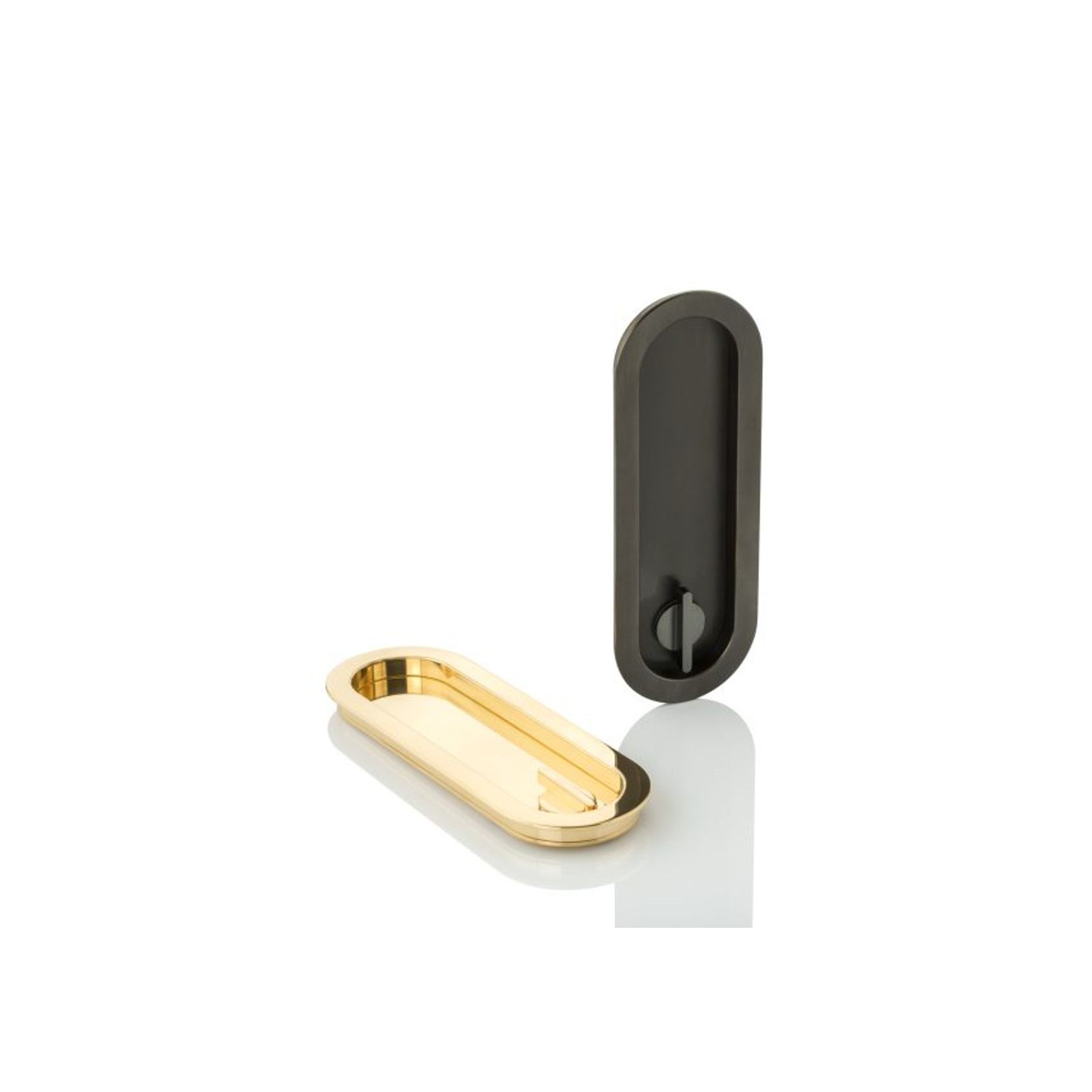 Joseph Giles - Maurice Low Profile Oval Recessed Pull With Privacy Turn/Release gallery detail image