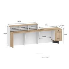 HELMER Reception Desk 2.4M Left Panel - Oak & white gallery detail image