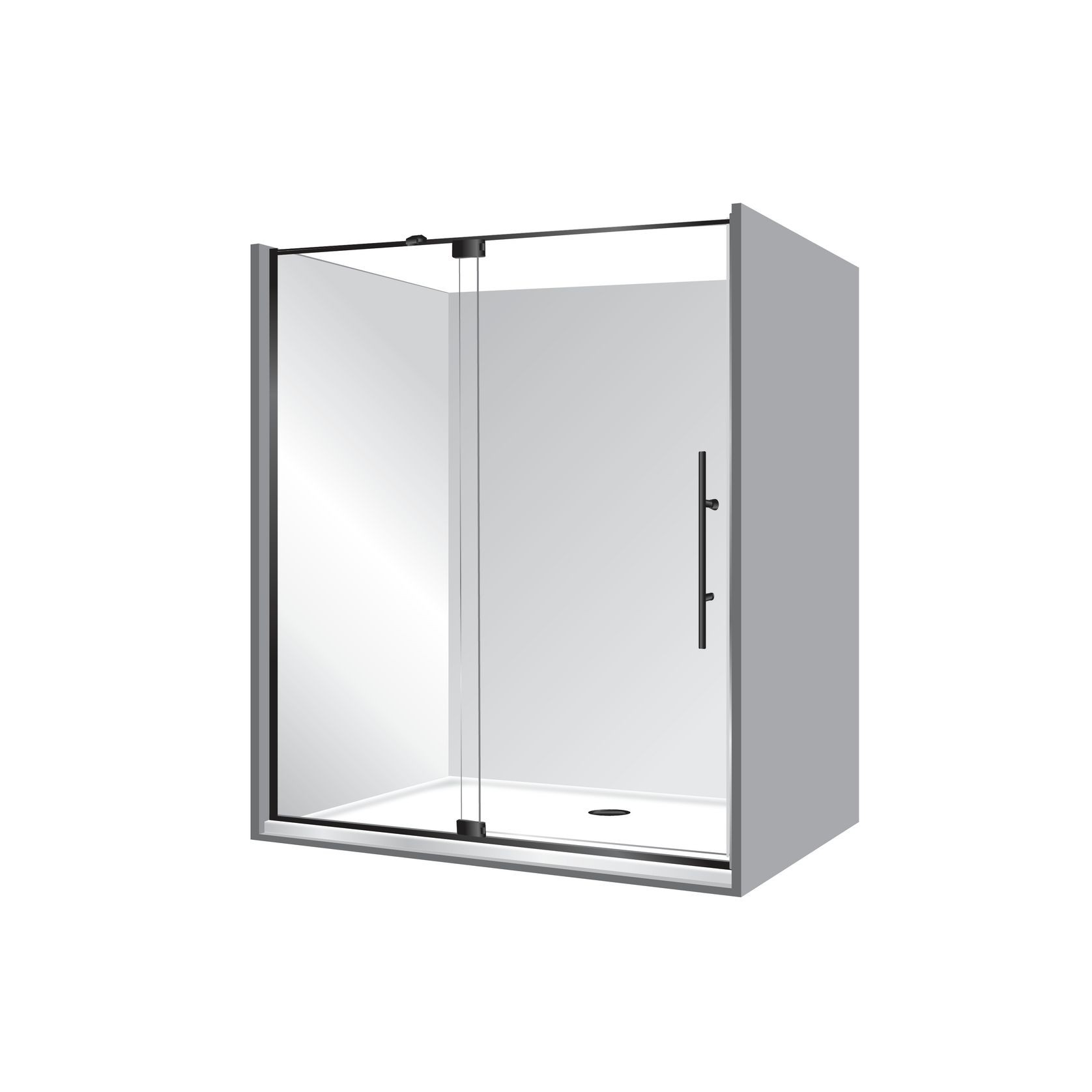 Adjustable Frameless Pivot Alcove 800x1200x800 gallery detail image