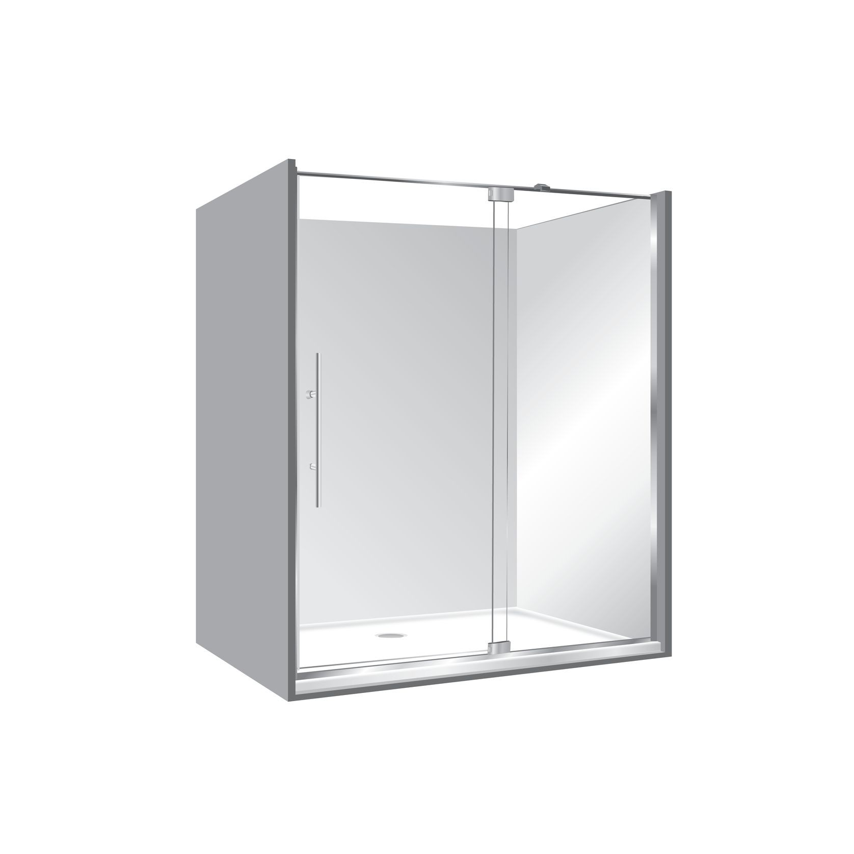 Adjustable Frameless Pivot Alcove 1000x1400x1000 gallery detail image