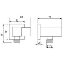 Square Shower Rail Matte Black gallery detail image