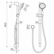 Urbane II Universal Rail Shower - Chrome gallery detail image