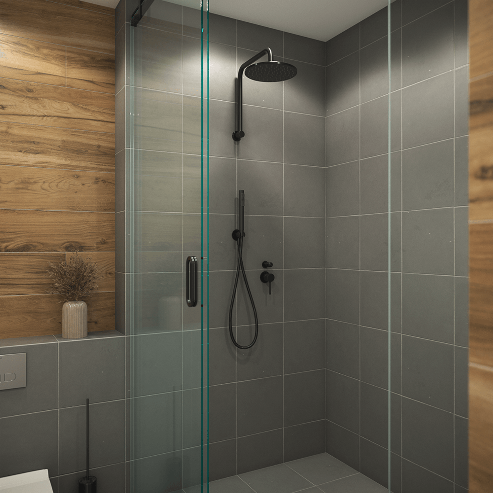 Mira 250mm Matte Black Shower Head gallery detail image