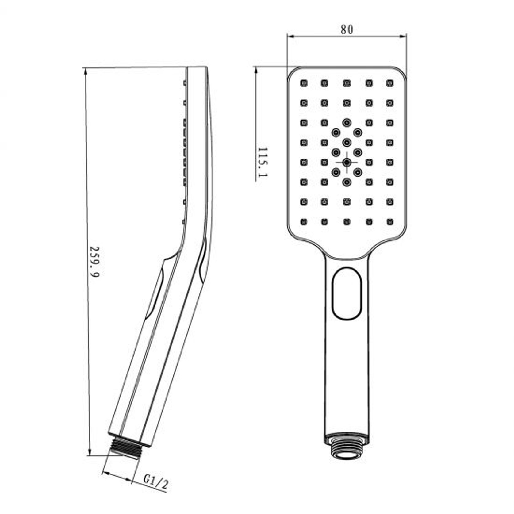 Square Handheld Shower Chrome gallery detail image