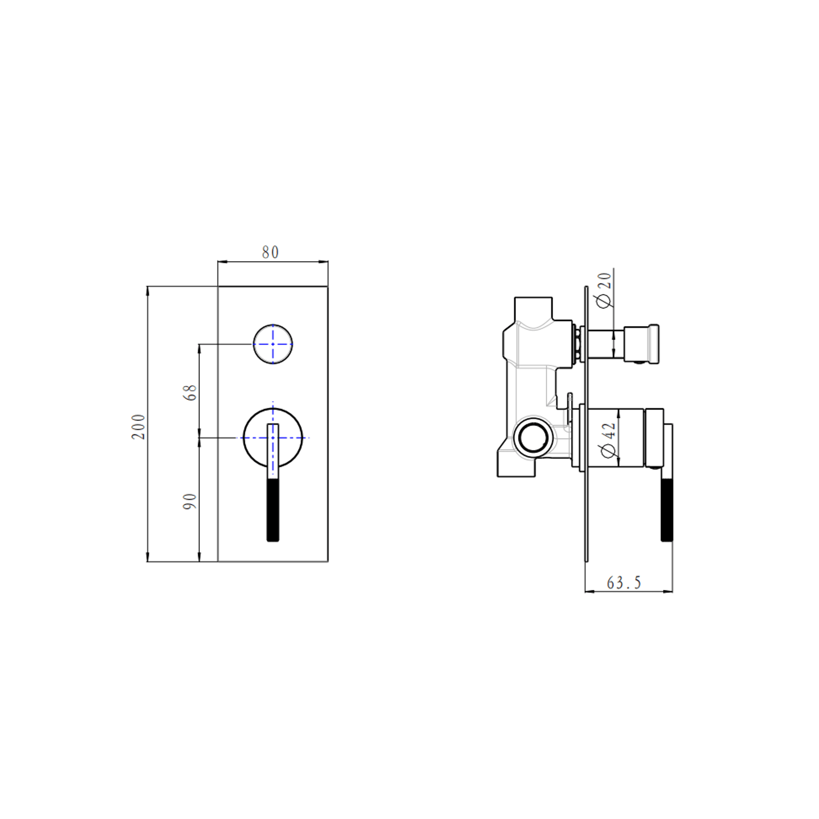 Caddence Wall Mixer with Diverter Brushed Nickel gallery detail image
