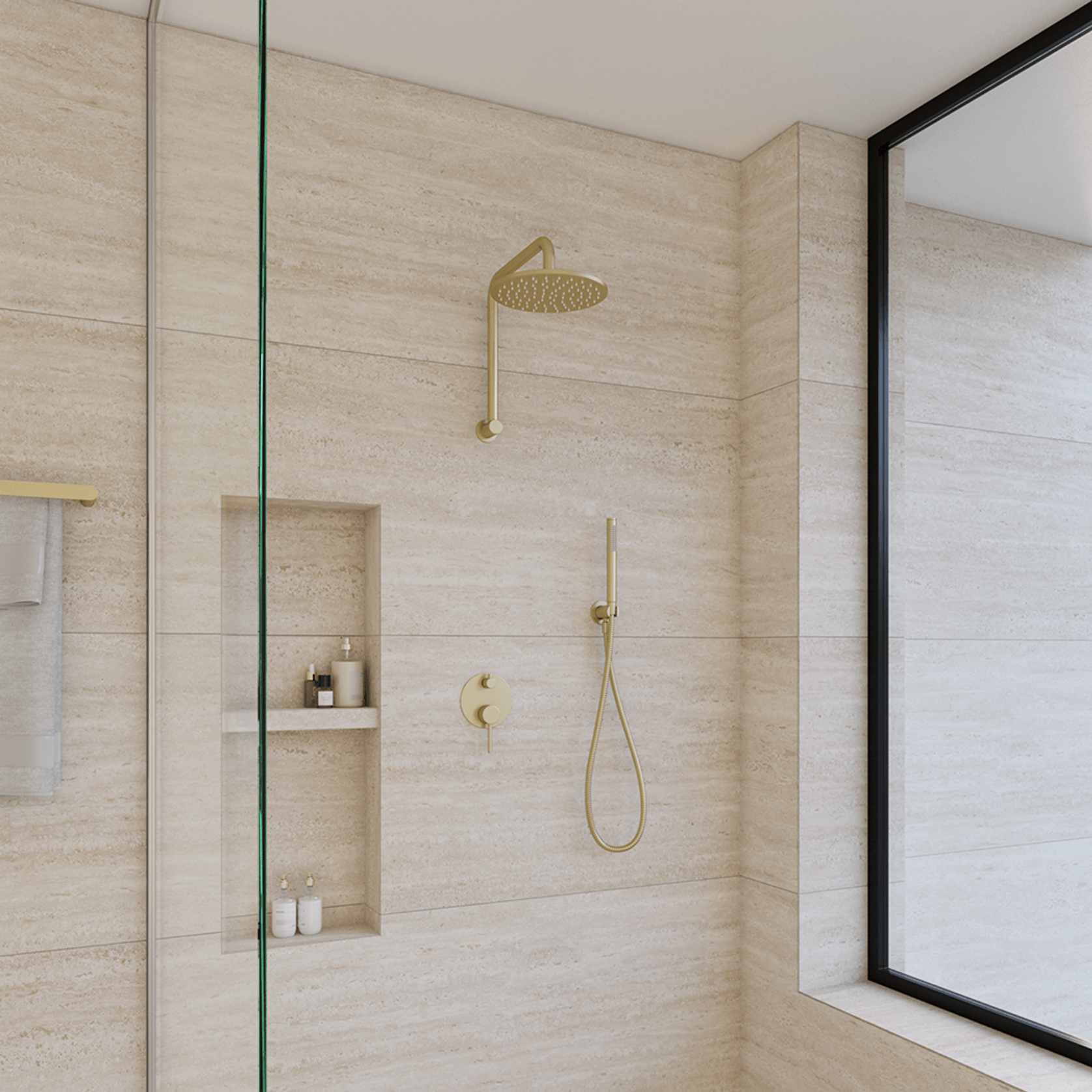 Mira Brushed Brass Gold Hand Shower and Hose gallery detail image