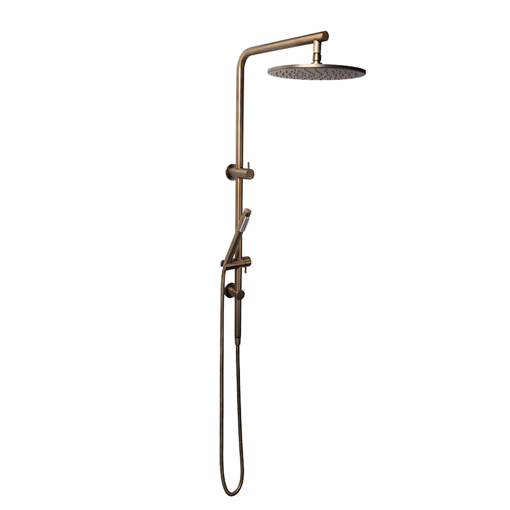 Mira Brushed Vintage Antique Brass Shower Rail Twin Set gallery detail image
