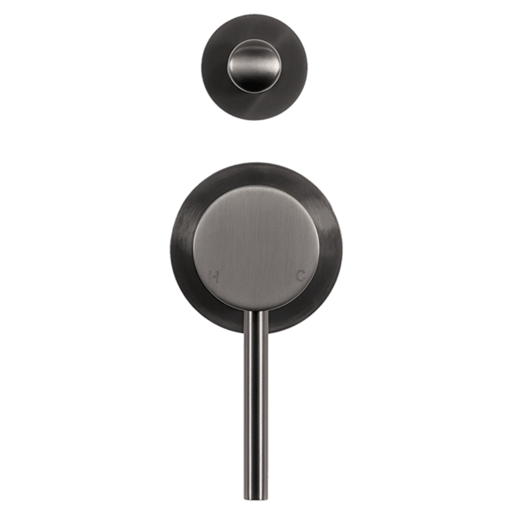 Mira Brushed Gunmetal Wall Mixer with divertor gallery detail image