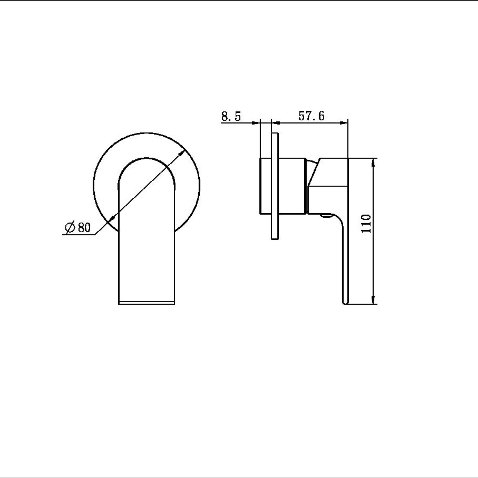 Bianca Shower Mixer 80mm Plate Trim Kits | Matte Black gallery detail image