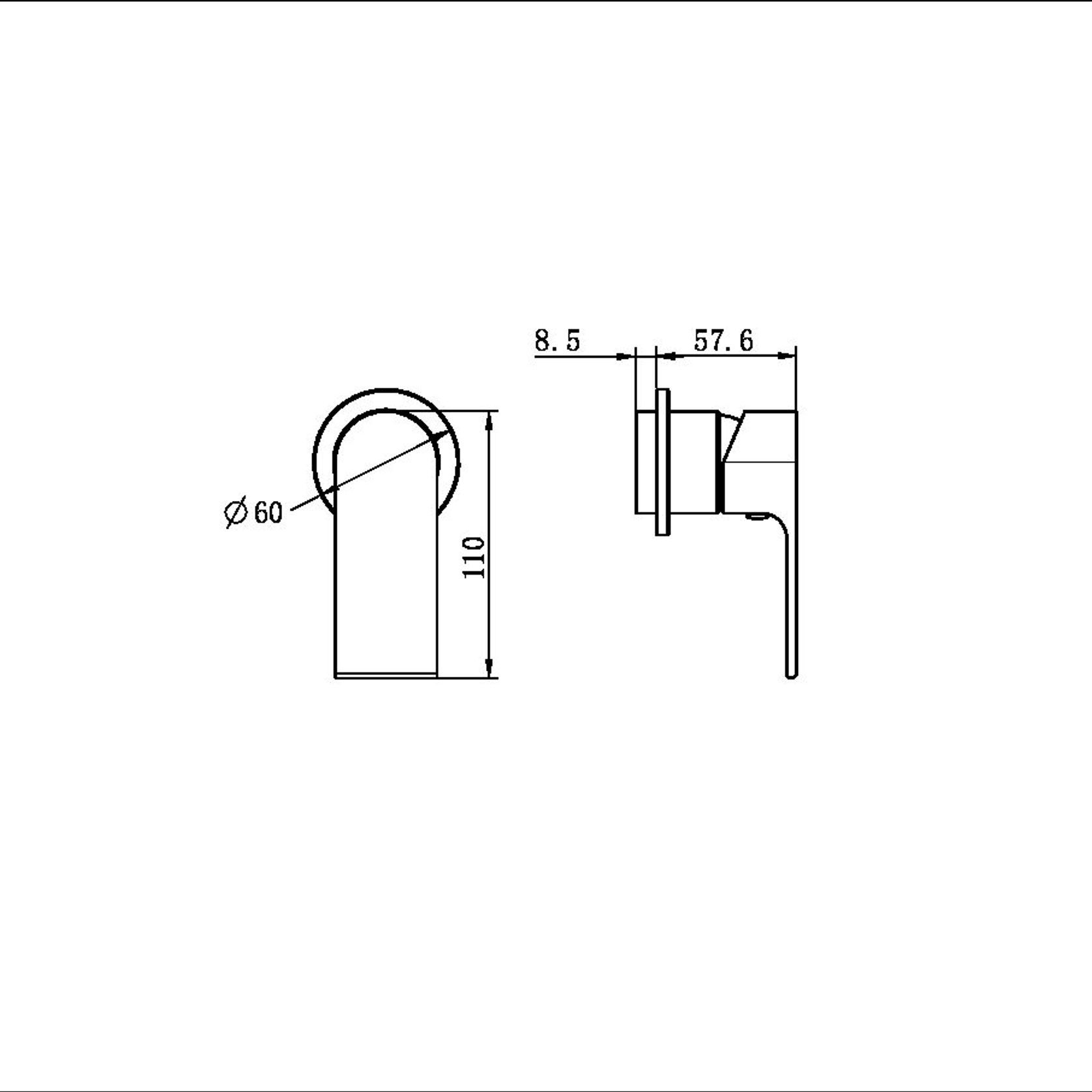 Bianca Shower Mixer 60mm Plate Trim Kits | Matte Black gallery detail image