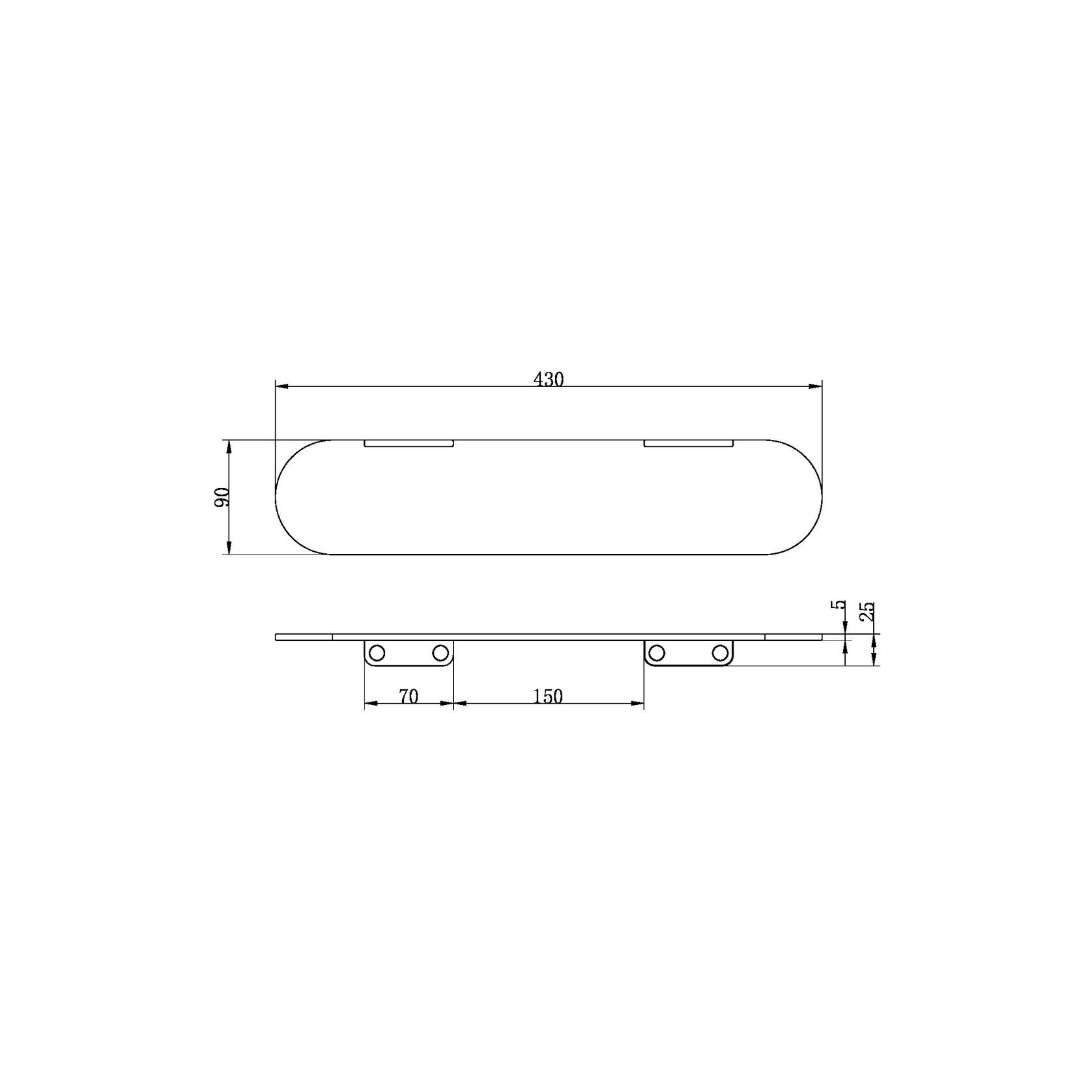 Zen SS316L Metal Shower Shelf | Brushed Gold gallery detail image