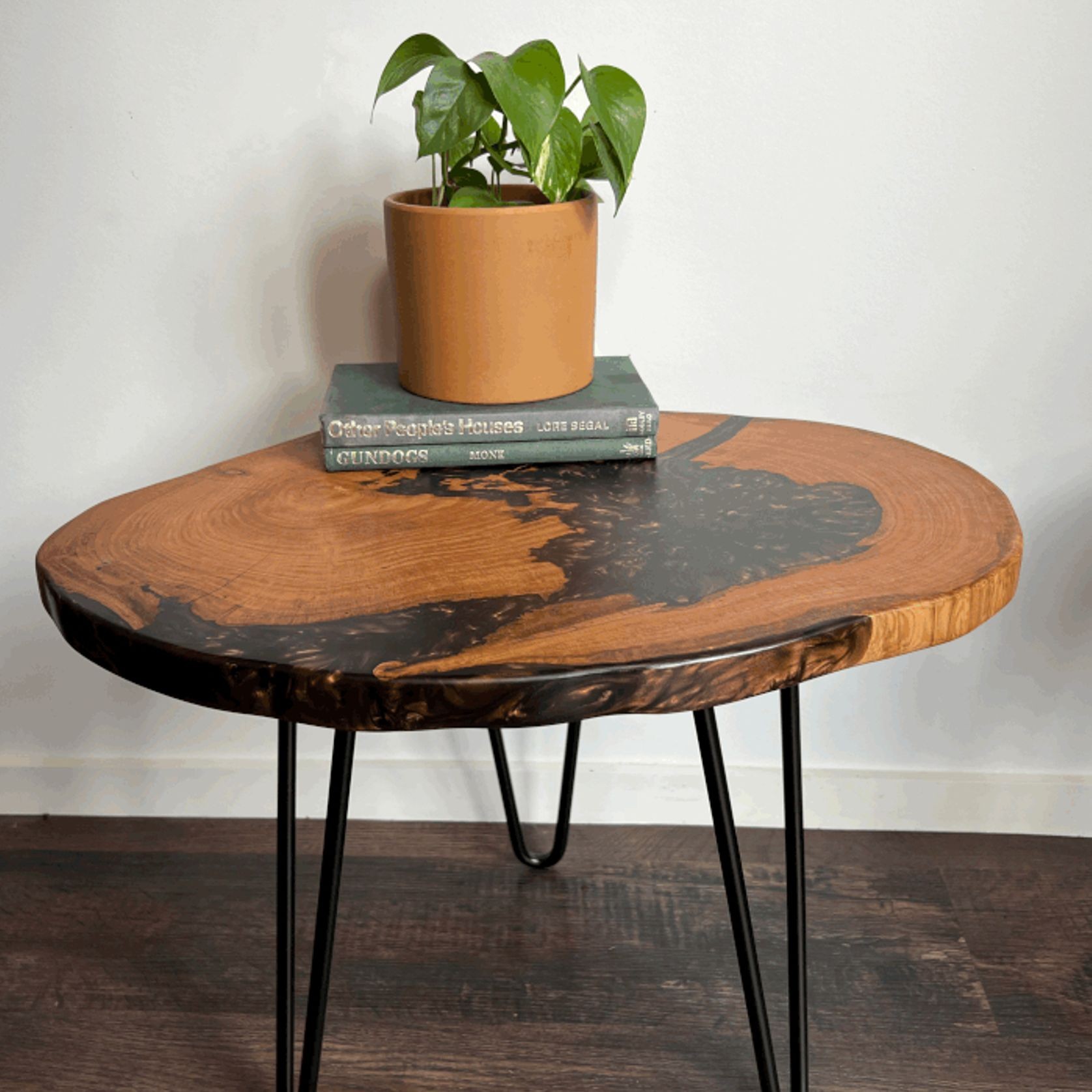 Bespoke Side Tables — Macrocarpa & Epoxy gallery detail image