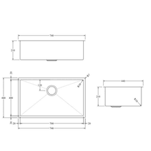 Aspen PVD 700mm Single Kitchen Sinks gallery detail image