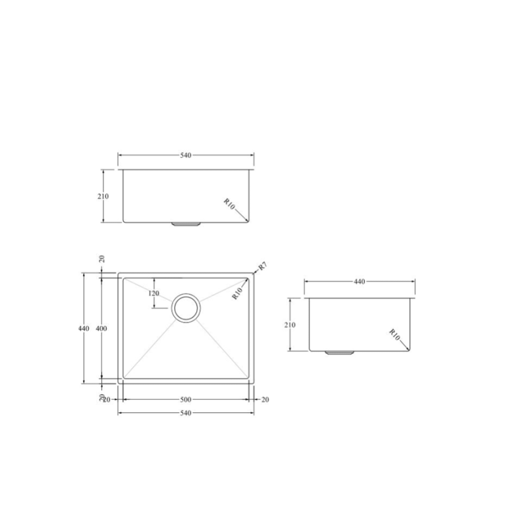 Aspen PVD 500mm Single Kitchen Sinks gallery detail image