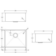 Aspen PVD 500mm Single Kitchen Sink Gun Metal gallery detail image